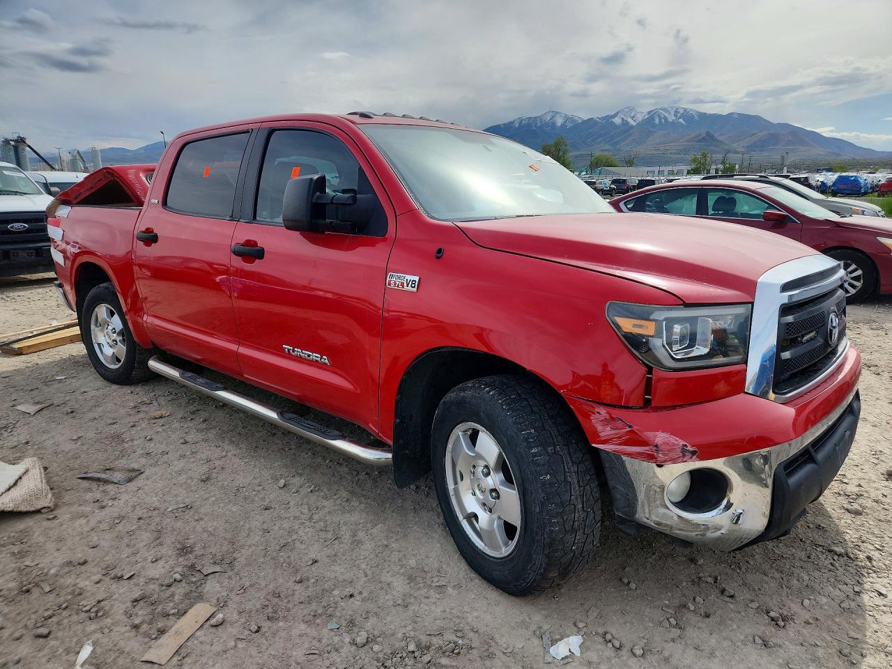 2010 Toyota Tundra Crewmax Sr5 Red vin: 5TFDW5F11AX122226