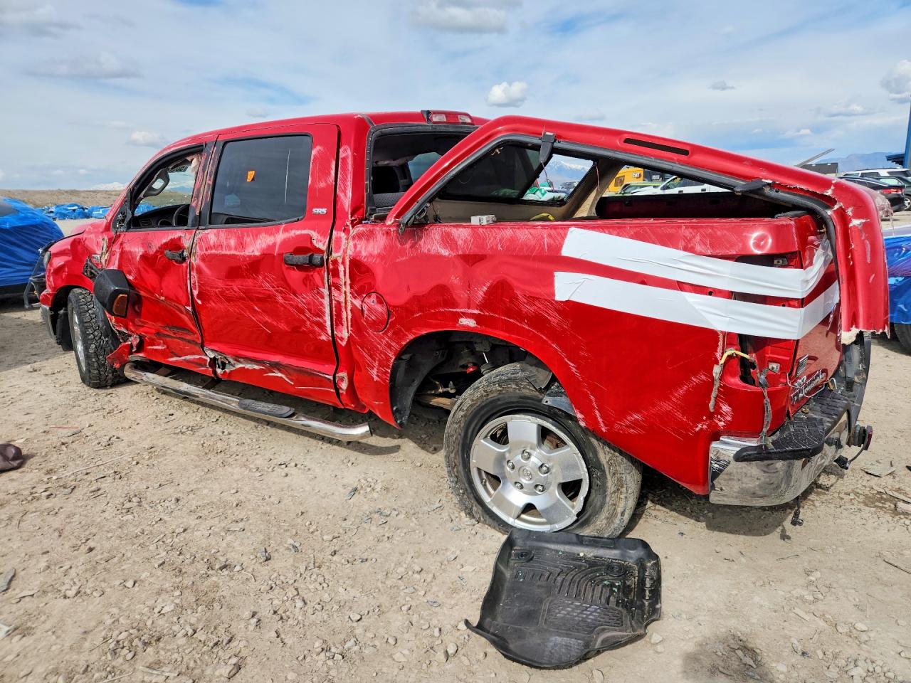 2010 Toyota Tundra Crewmax Sr5 Red vin: 5TFDW5F11AX122226