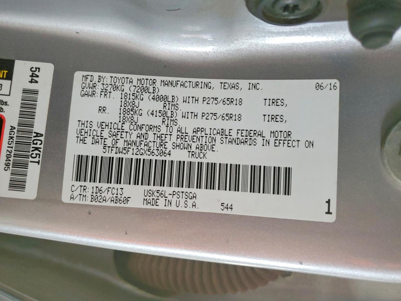 2016 Toyota Tundra Sr5 Silver vin: 5TFDW5F12GX563064