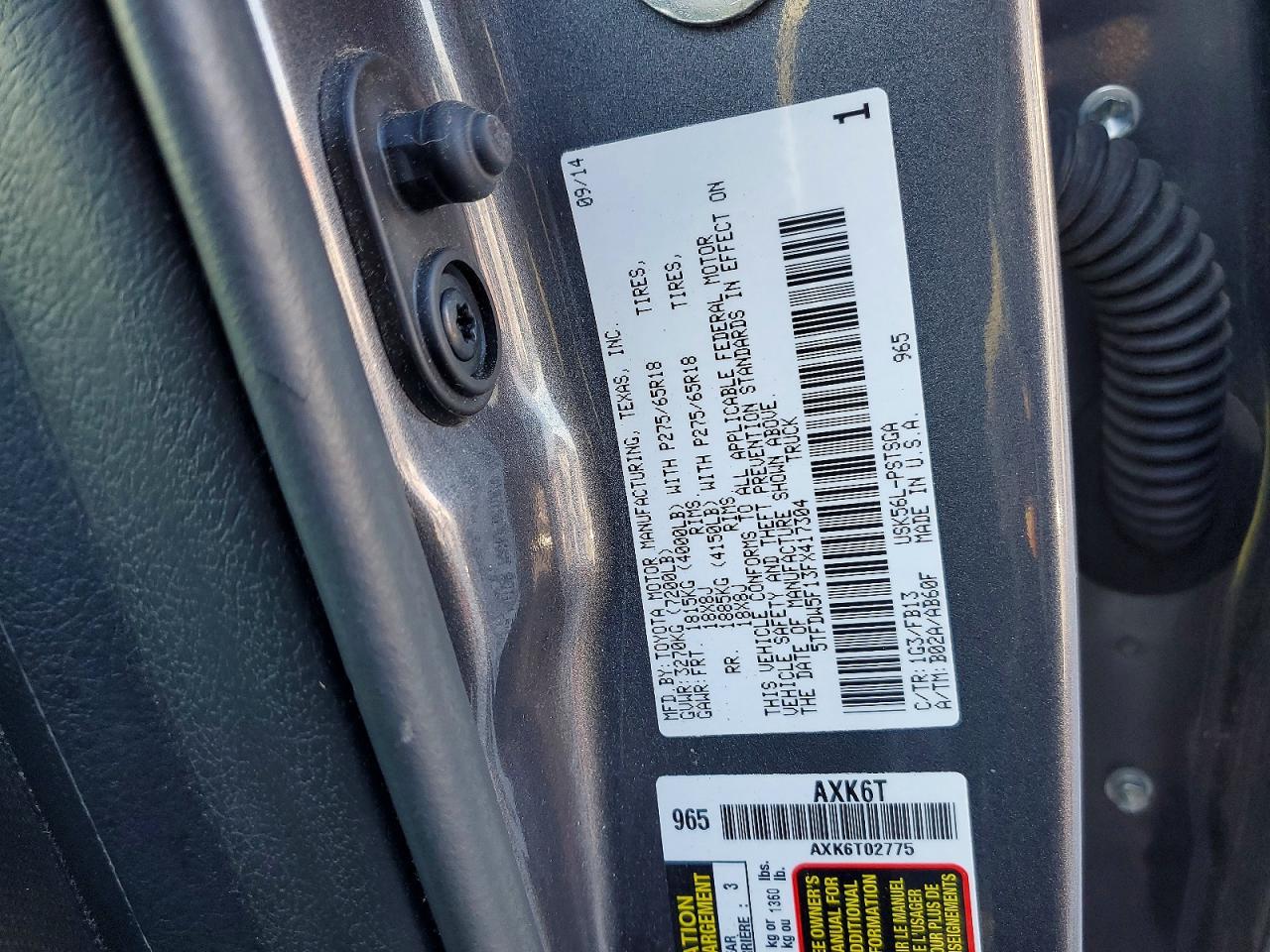 2015 Toyota Tundra Crewmax Sr5 Серый vin: 5TFDW5F13FX417304