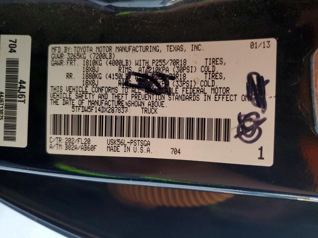 2013 Toyota Tundra Crewmax Sr5 Black vin: 5TFDW5F14DX287837