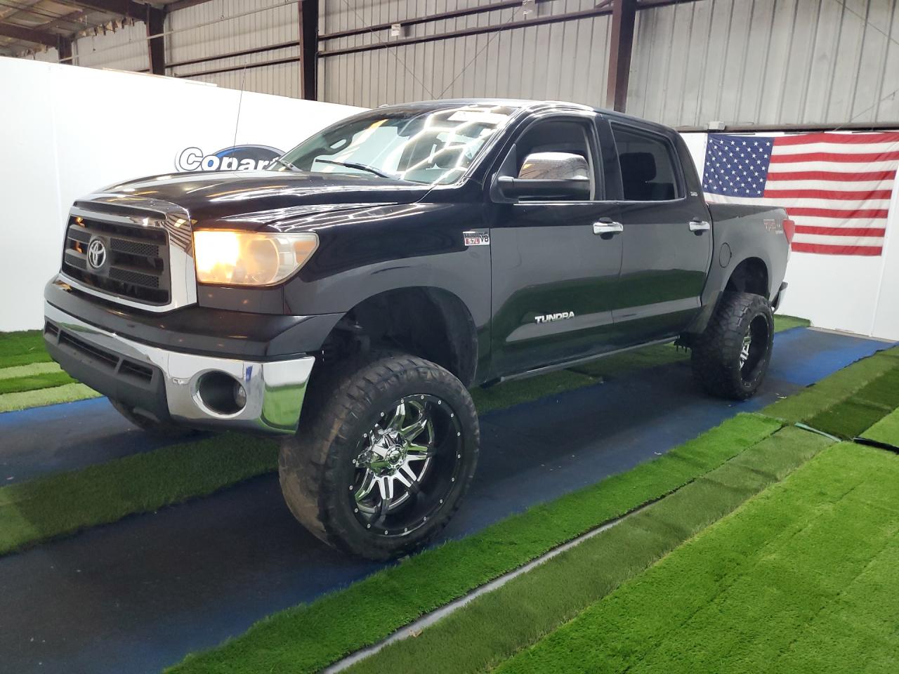 2012 Toyota Tundra Crewmax Sr5 Black vin: 5TFDW5F16CX234023 Damage: Left Front Window, Missing, Replacement Required