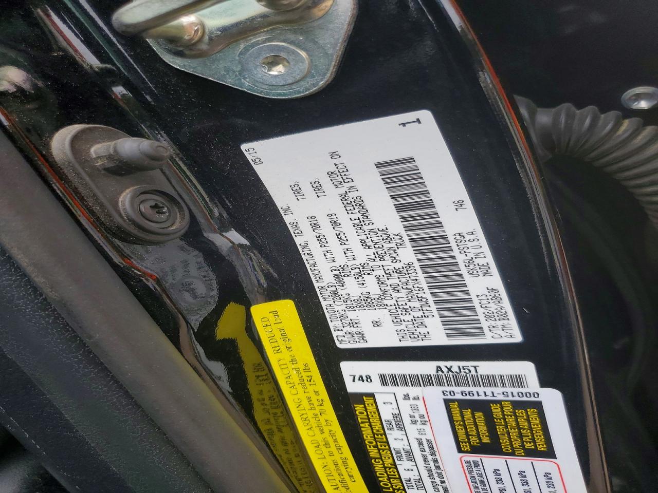 2015 Toyota Tundra Sr5 Black vin: 5TFDW5F16FX473396