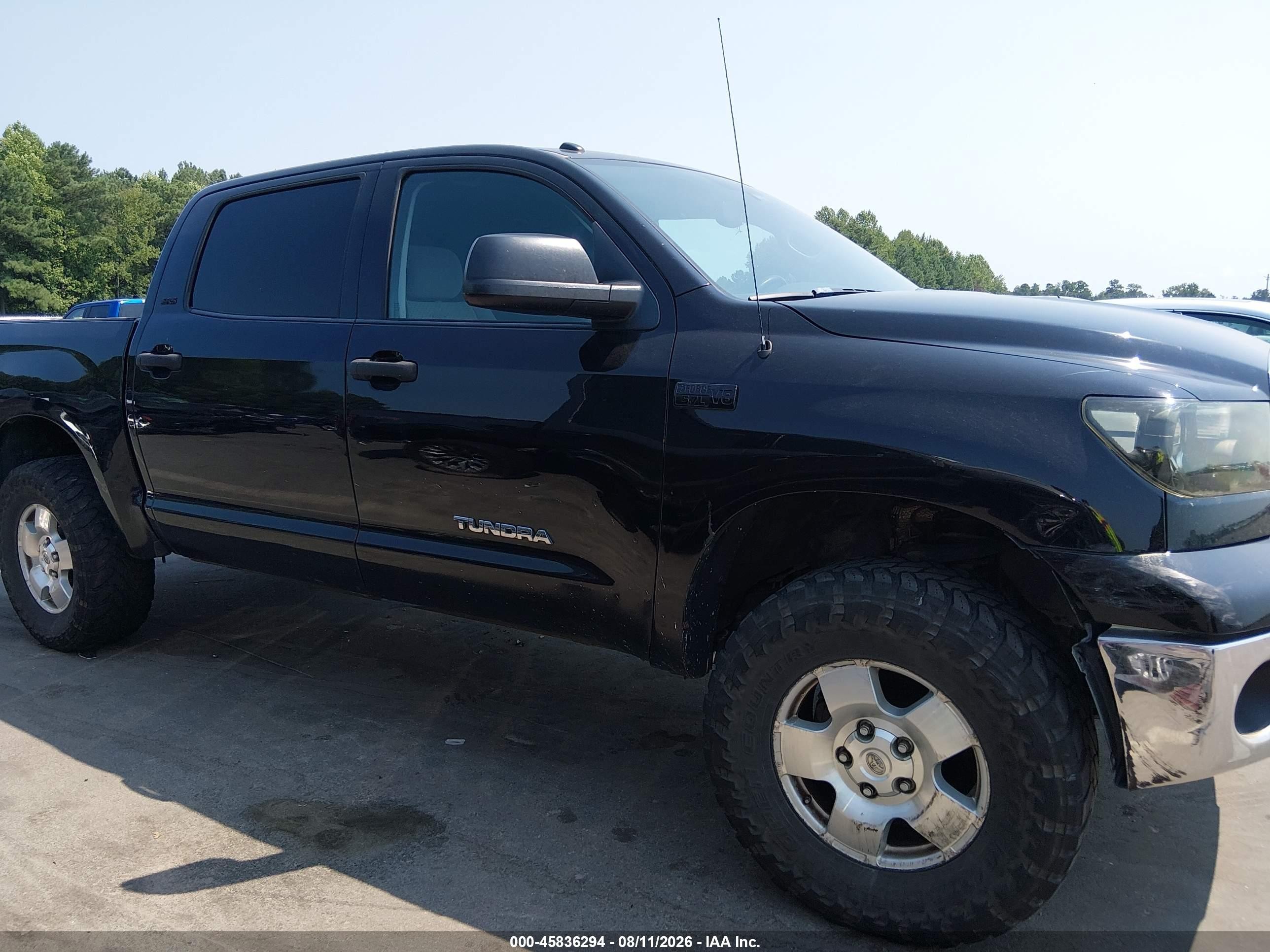 2012 Toyota Tundra Grade 5.7l V8 Black vin: 5TFDW5F1XCX255957