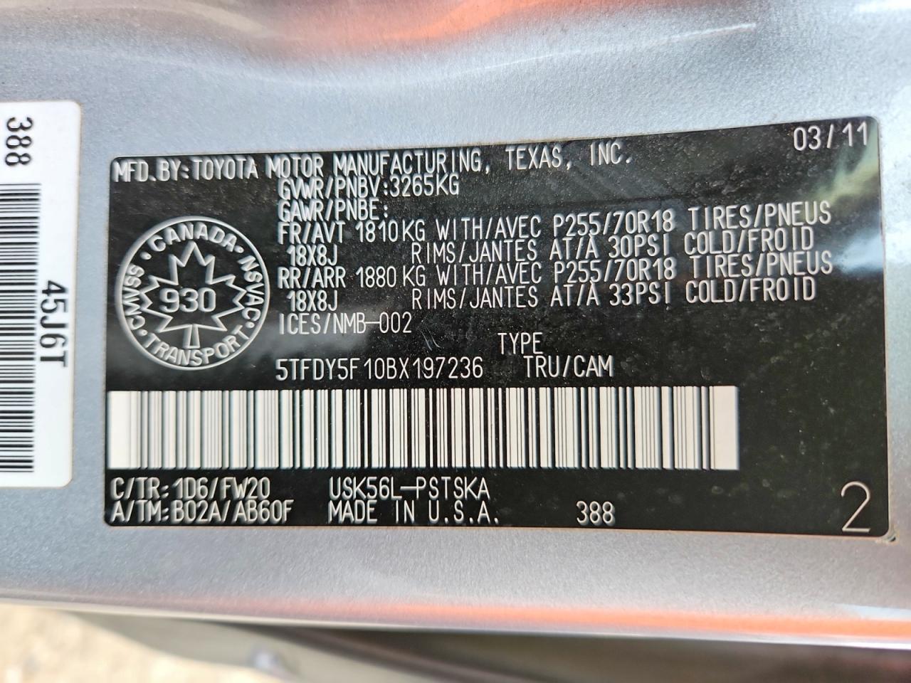 2011 Toyota Tundra Crewmax Sr5 Silver vin: 5TFDY5F10BX197236
