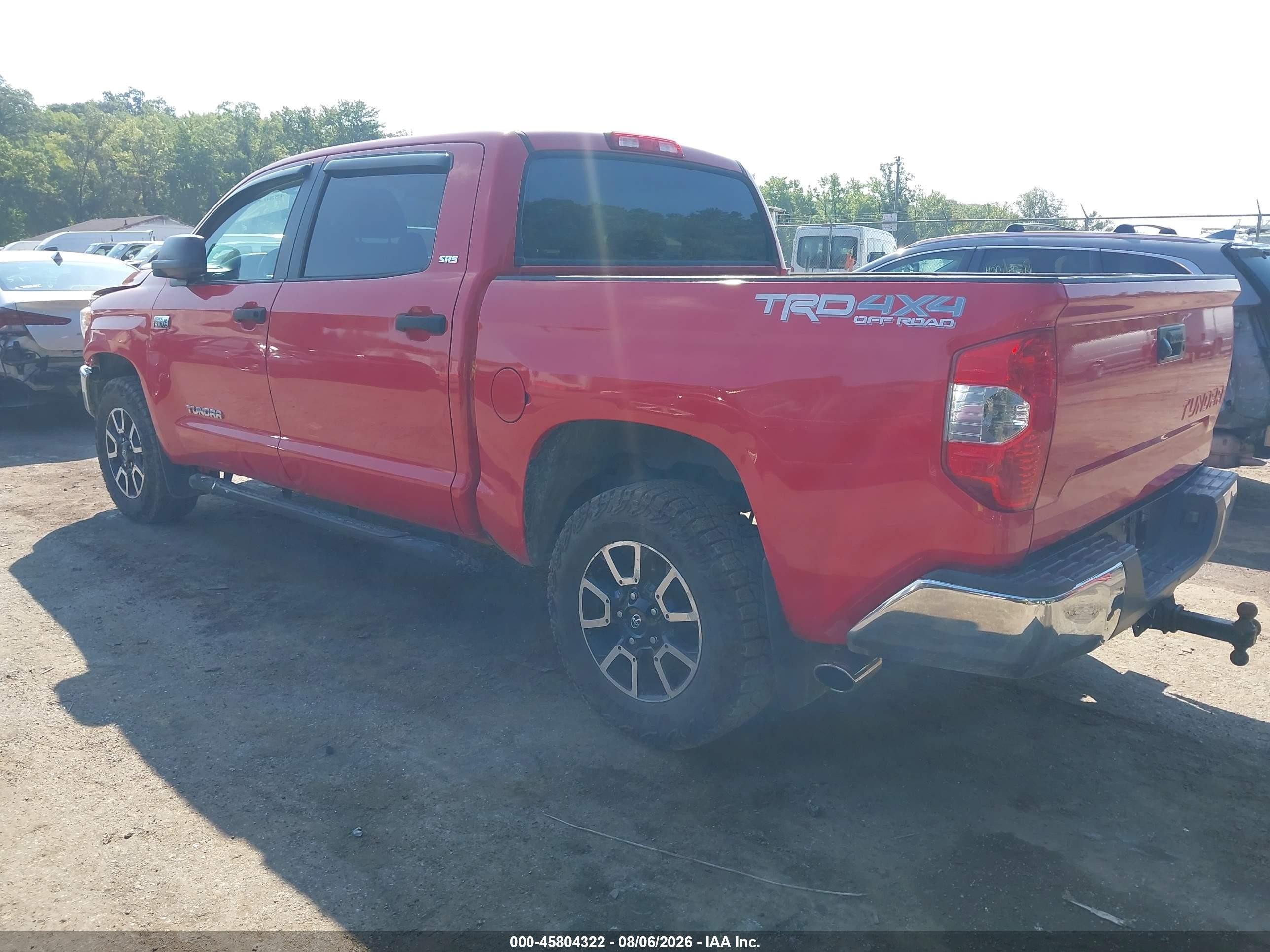 2014 Toyota Tundra Sr5 5.7l V8 Red vin: 5TFDY5F10EX389969