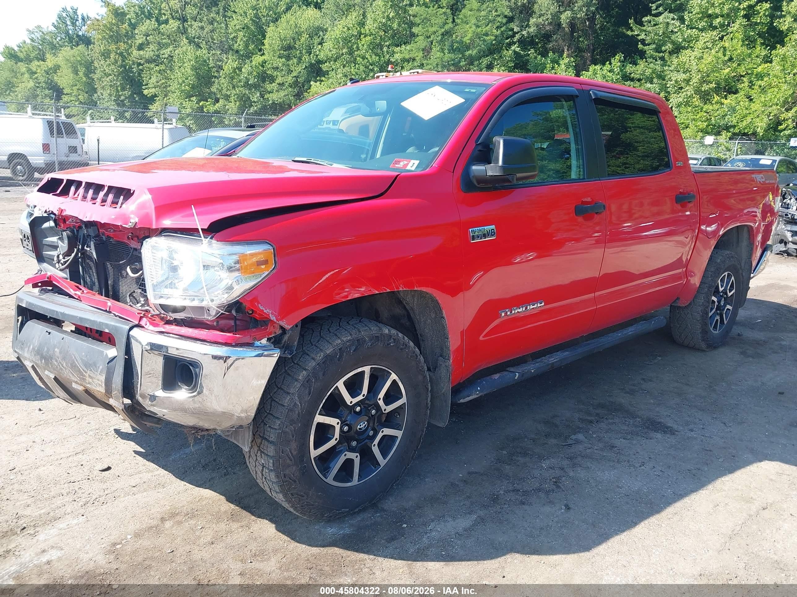 2014 Toyota Tundra Sr5 5.7l V8 Red vin: 5TFDY5F10EX389969