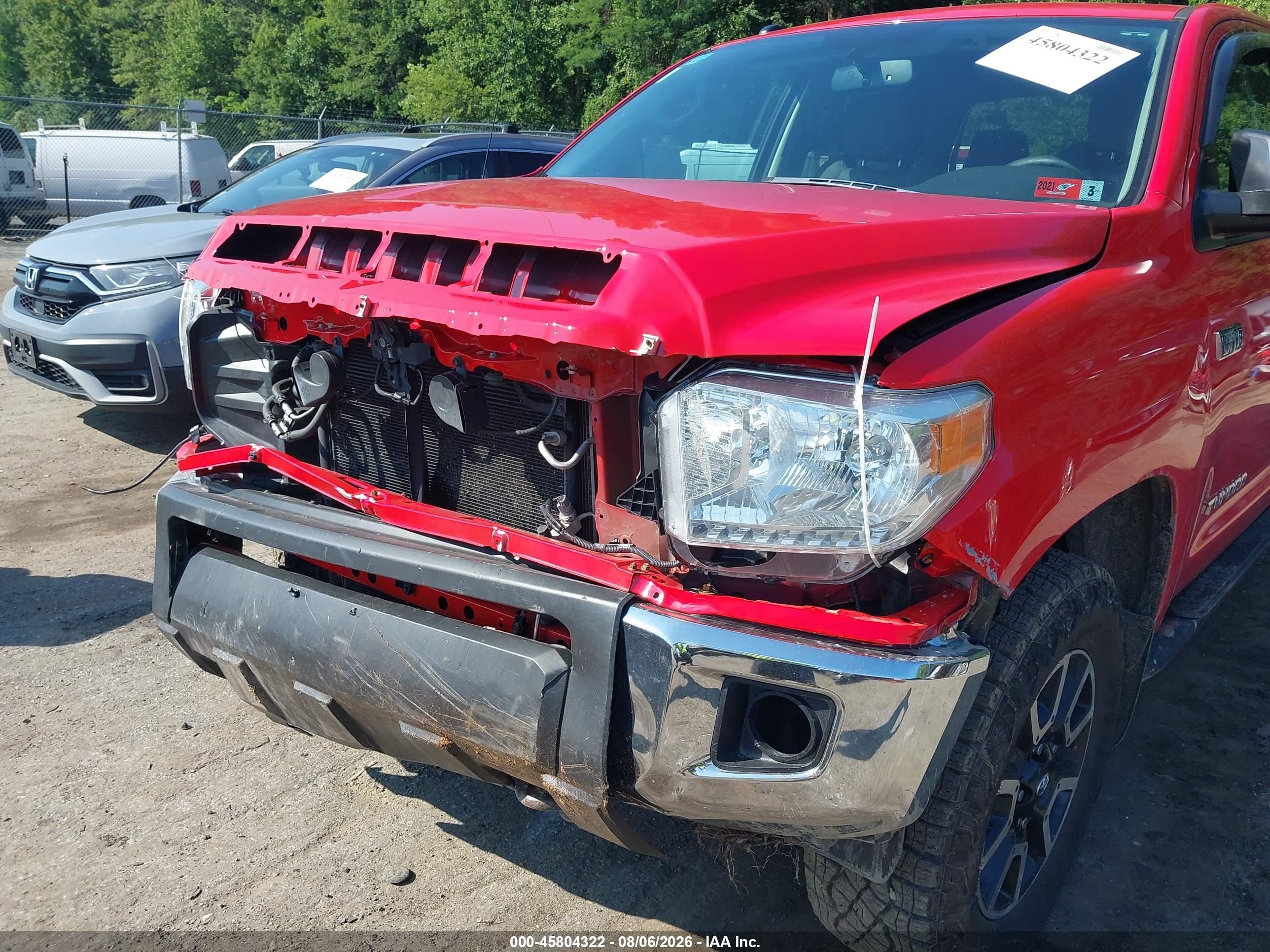 2014 Toyota Tundra Sr5 5.7l V8 Red vin: 5TFDY5F10EX389969