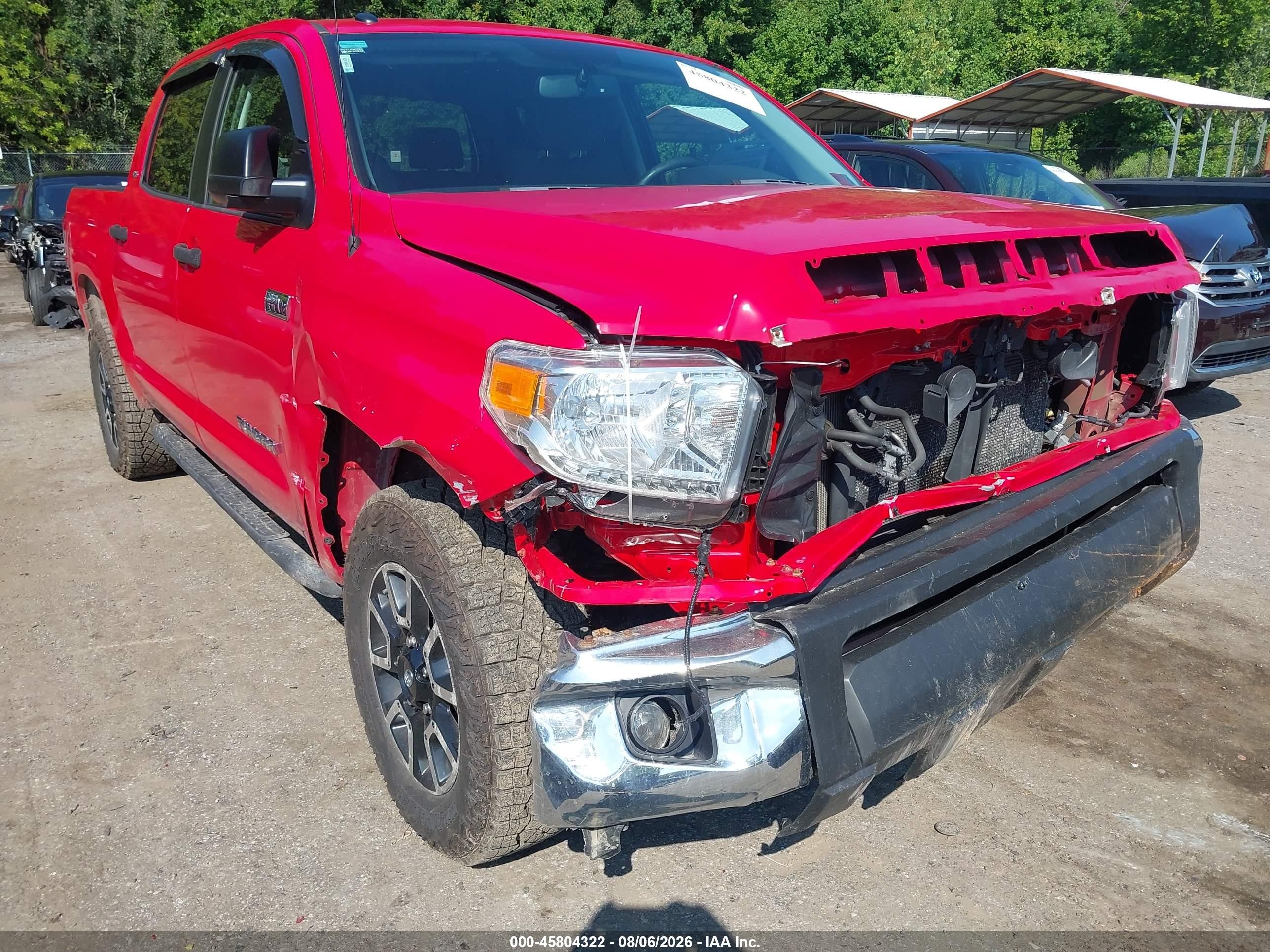 2014 Toyota Tundra Sr5 5.7l V8 Red vin: 5TFDY5F10EX389969