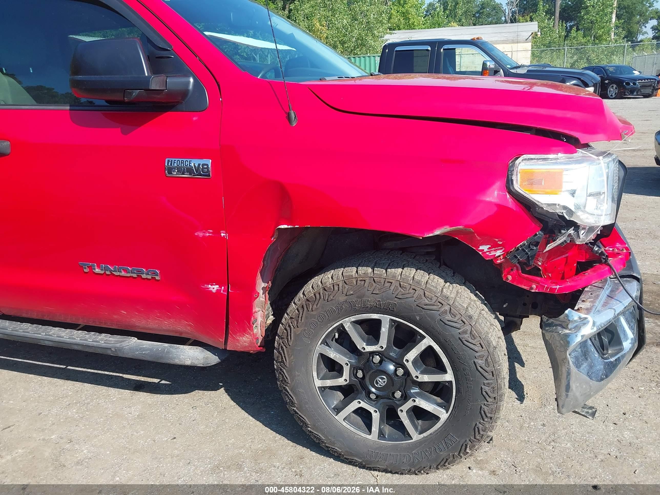 2014 Toyota Tundra Sr5 5.7l V8 Red vin: 5TFDY5F10EX389969