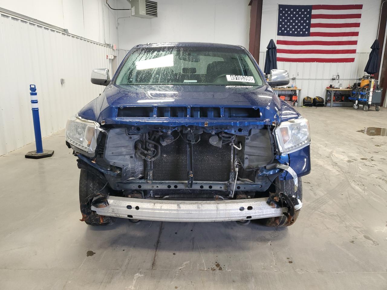 2014 Toyota Tundra Sr5 Blue vin: 5TFDY5F11EX351120 Damage: Front Bumper Reinforcement, Broken, Replacement Required
