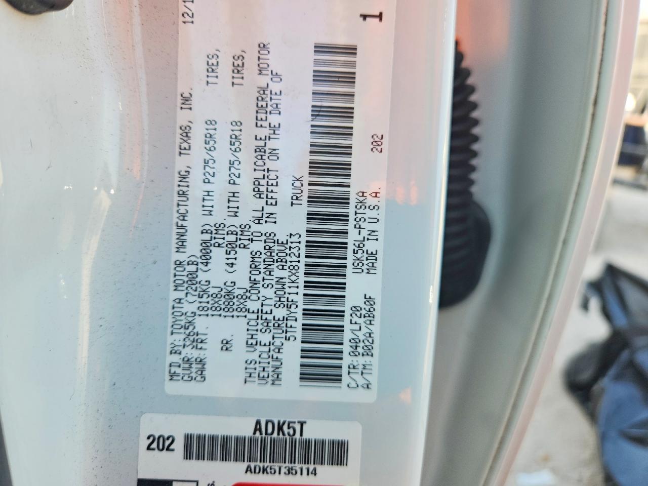 2019 Toyota Tundra Trd Pro White vin: 5TFDY5F11KX812313