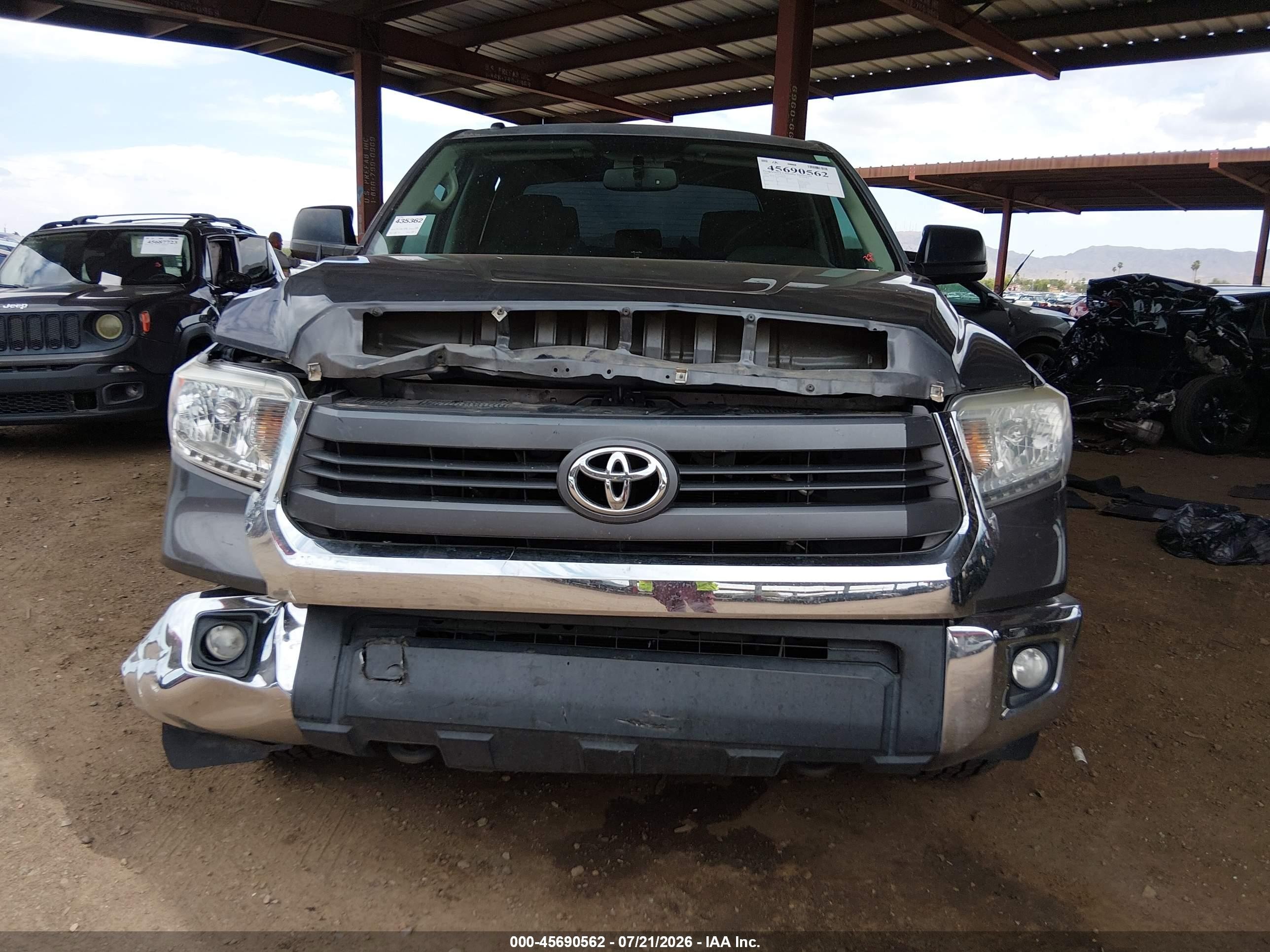 2014 Toyota Tundra Sr5 5.7l V8 Gray vin: 5TFDY5F19EX404324