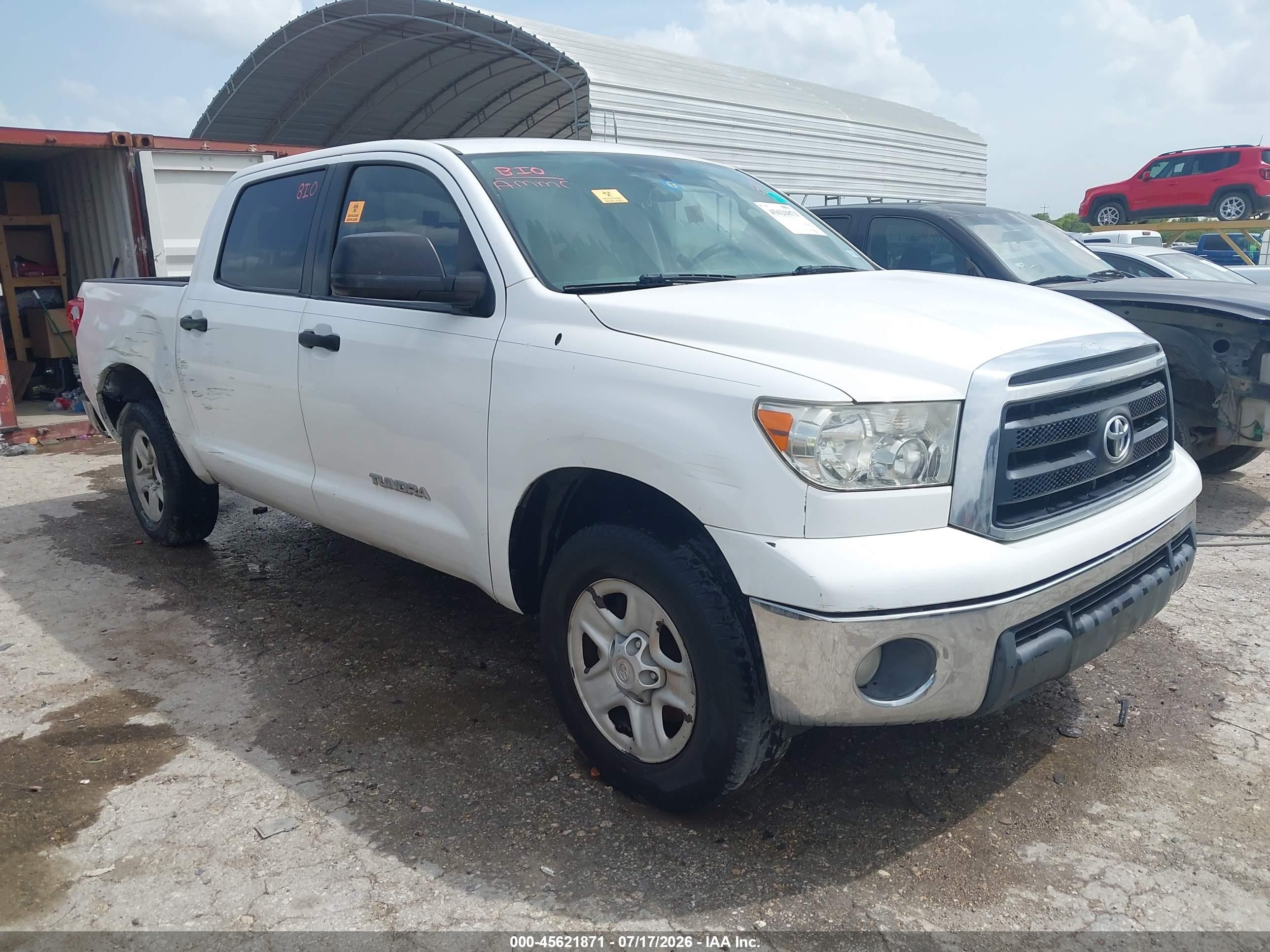 2010 Toyota Tundra Grade 4.6l V8 White vin: 5TFEM5F10AX010575