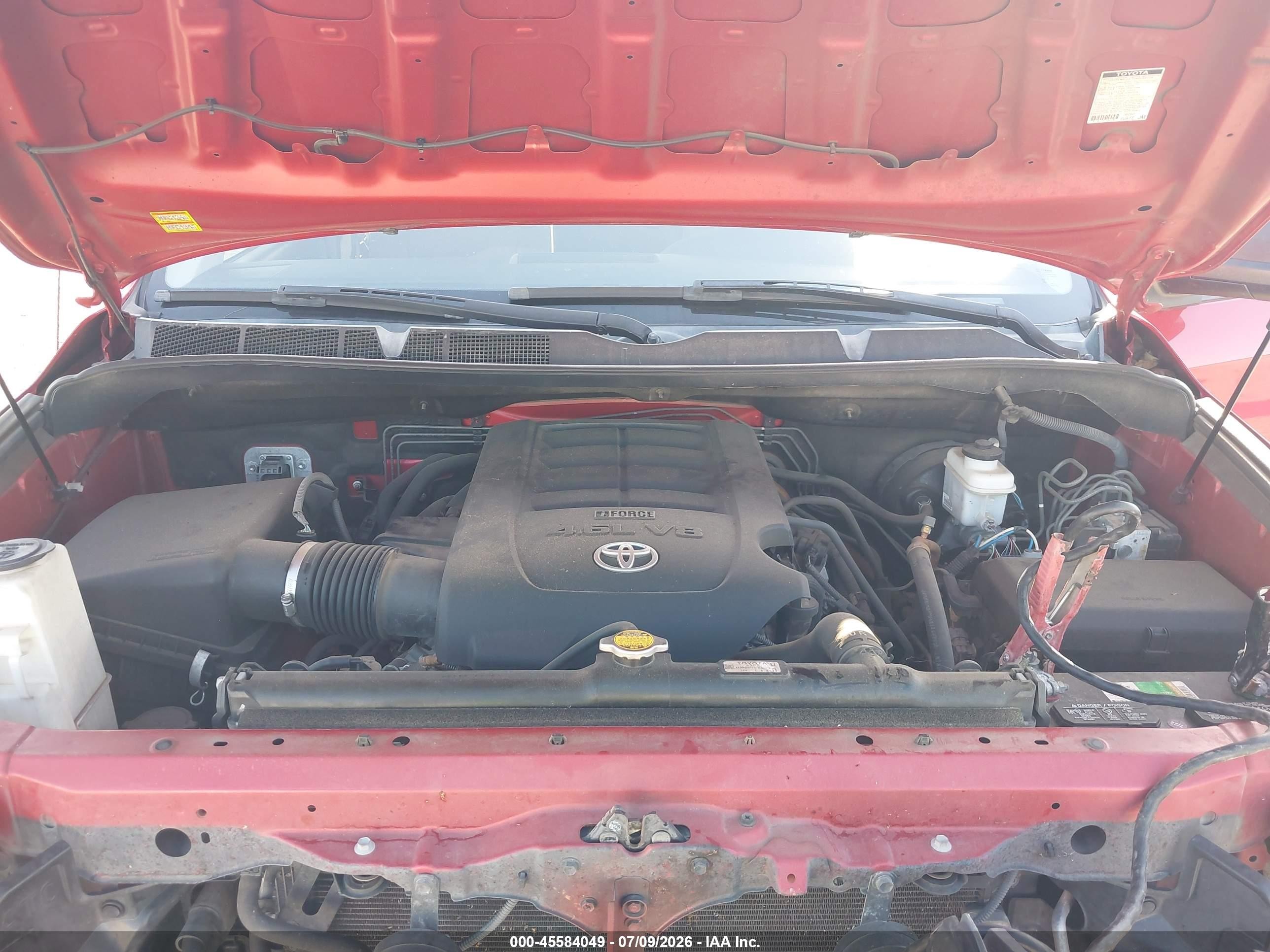 2012 Toyota Tundra Grade 4.6l V8 Red vin: 5TFEM5F12CX039563