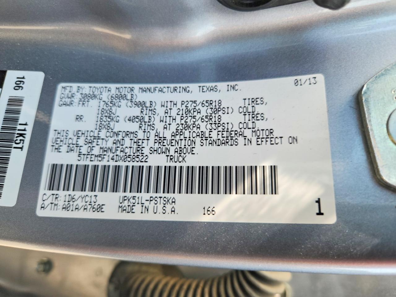 2013 Toyota Tundra Crewmax Sr5 Silver vin: 5TFEM5F14DX058522
