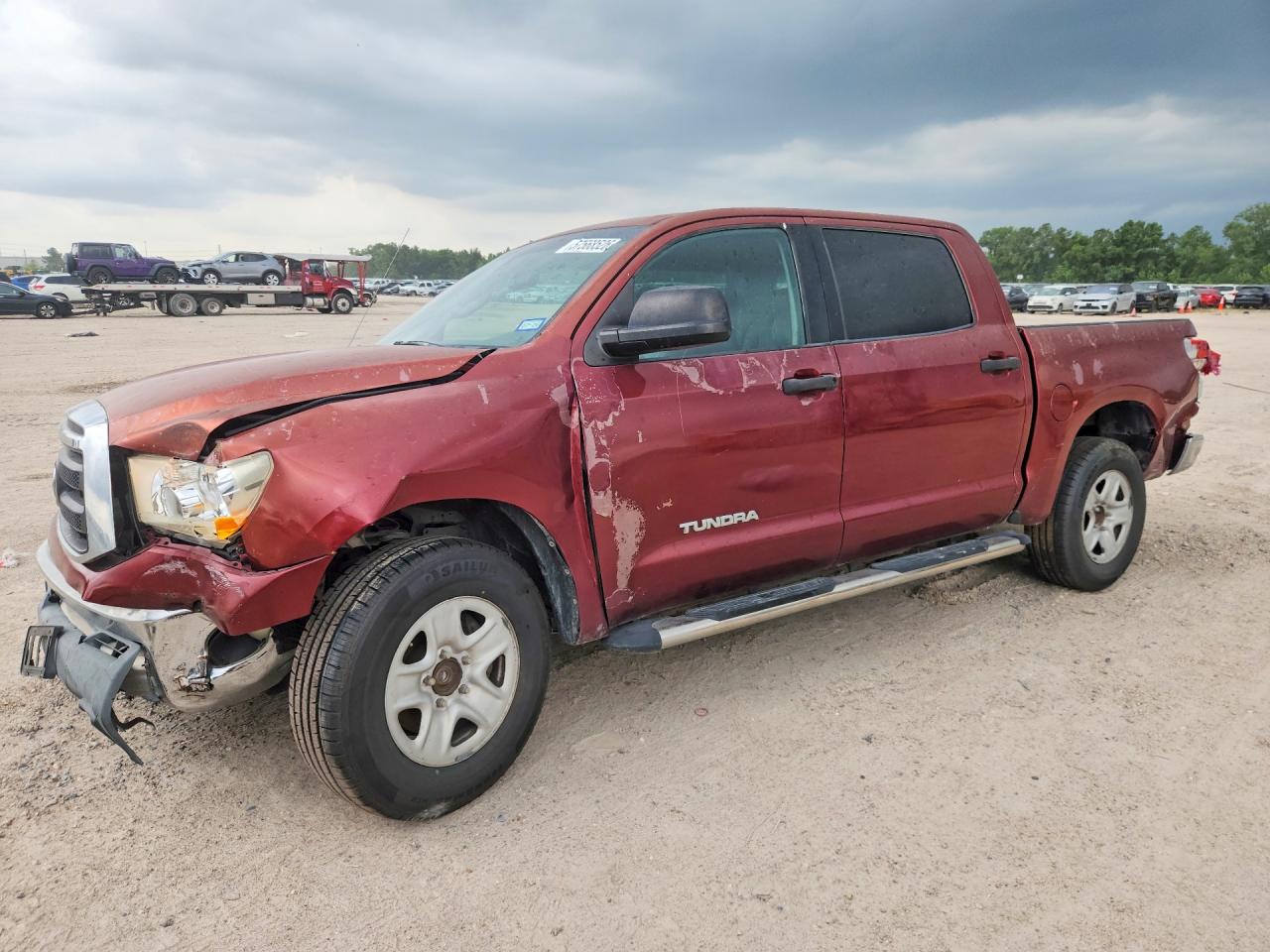 2010 Toyota Tundra Crewmax Sr5 Burgundy vin: 5TFEM5F15AX017554