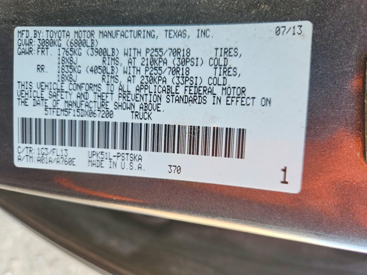 2013 Toyota Tundra Gray vin: 5TFEM5F15DX067200