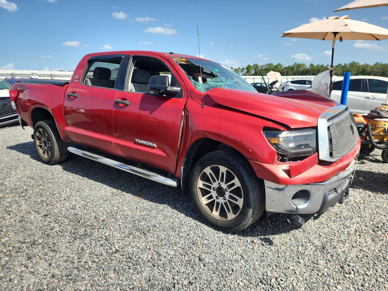 2012 Toyota Tundra Crewmax Sr5 Red vin: 5TFEM5F16CX039114