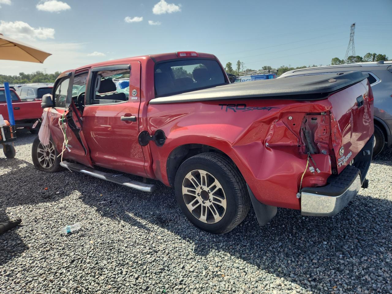 2012 Toyota Tundra Crewmax Sr5 Red vin: 5TFEM5F16CX039114