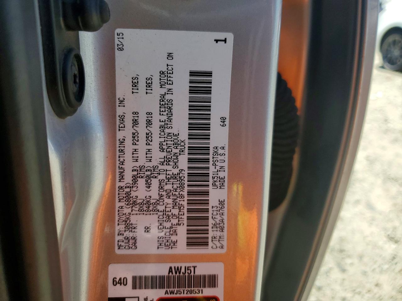 2015 Toyota Tundra Crewmax Sr5 Silver vin: 5TFEM5F18FX089579