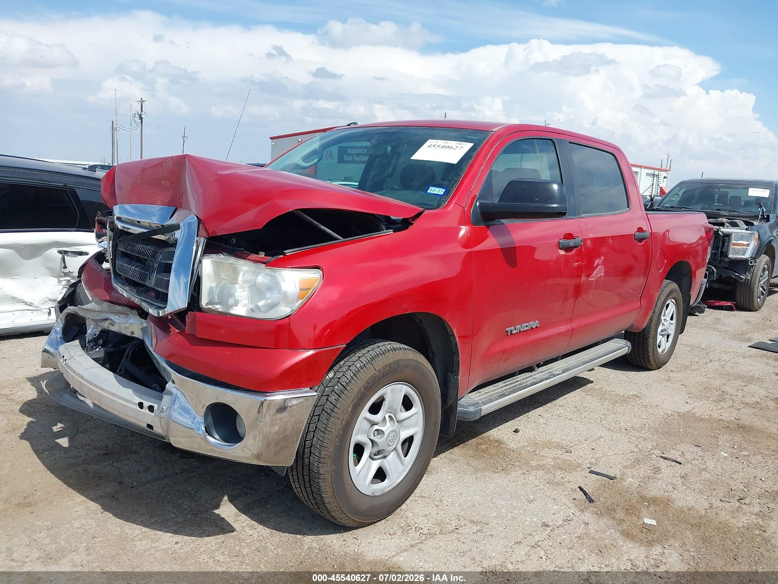 2012 Toyota Tundra Grade 4.6l V8 Red vin: 5TFEM5F1XCX036328