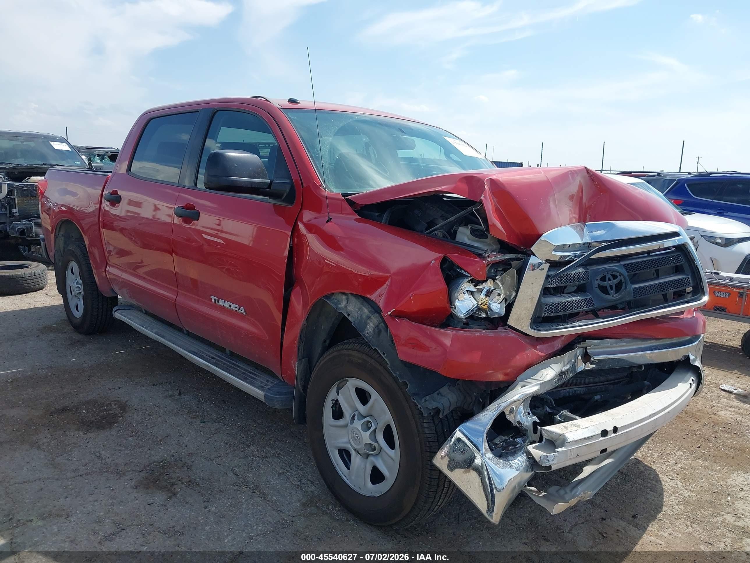 2012 Toyota Tundra Grade 4.6l V8 Red vin: 5TFEM5F1XCX036328