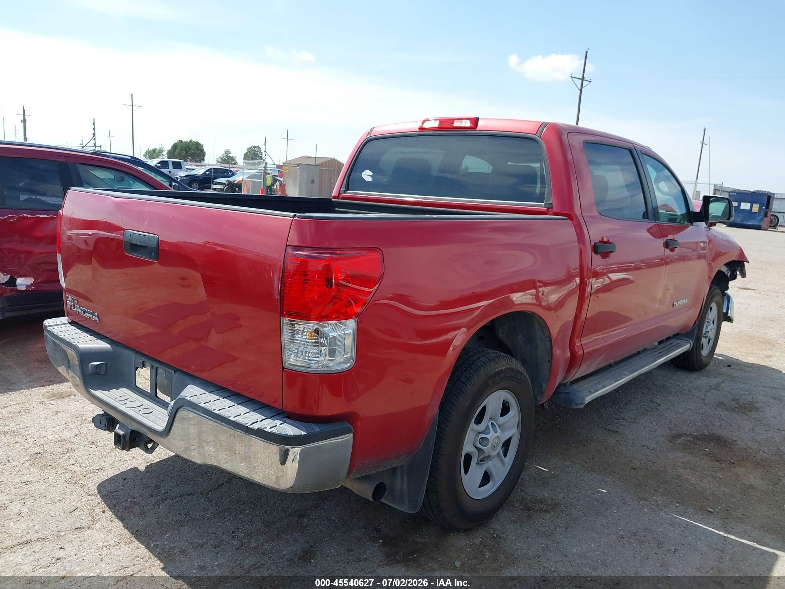 2012 Toyota Tundra Grade 4.6l V8 Red vin: 5TFEM5F1XCX036328