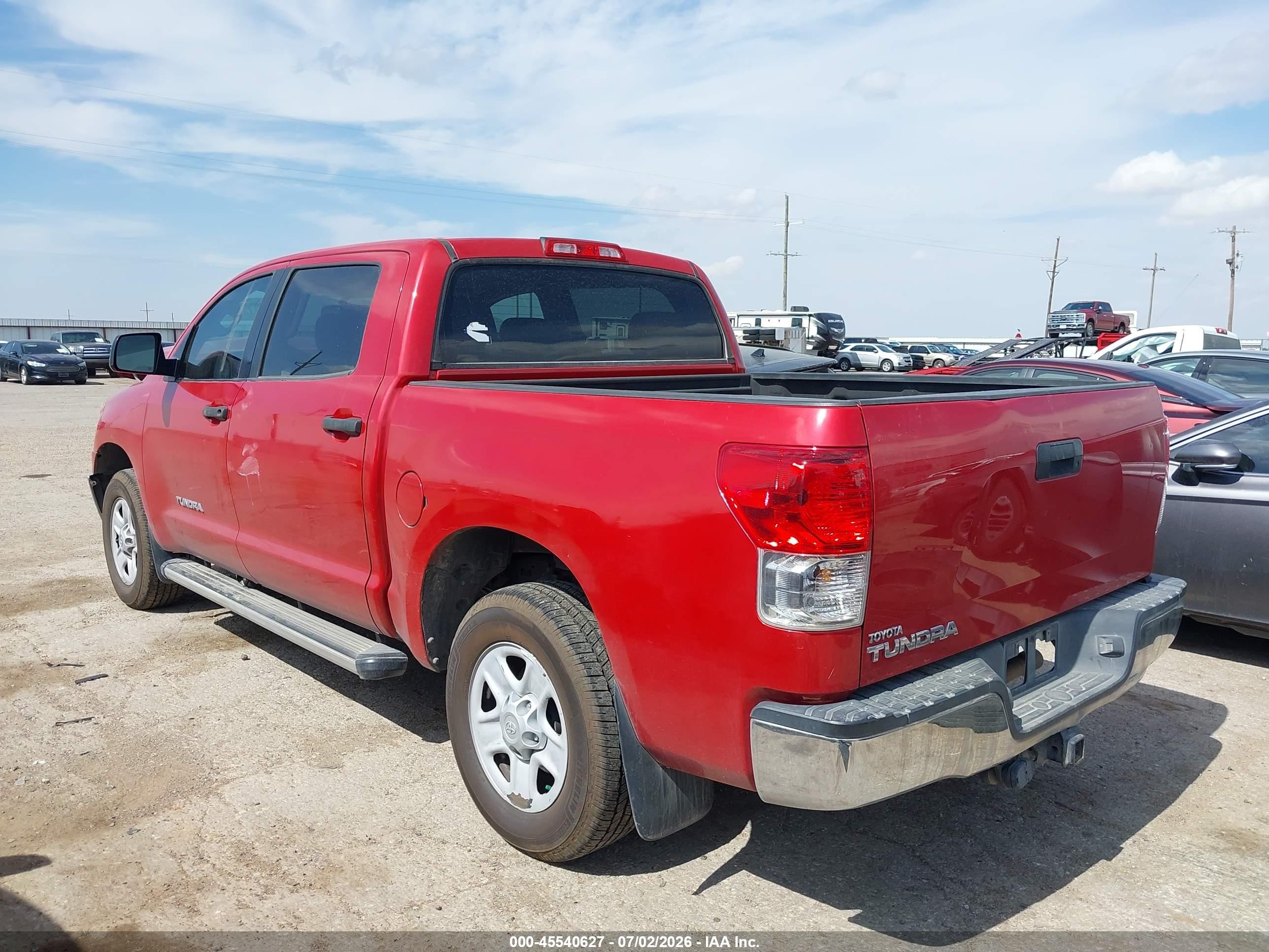 2012 Toyota Tundra Grade 4.6l V8 Red vin: 5TFEM5F1XCX036328