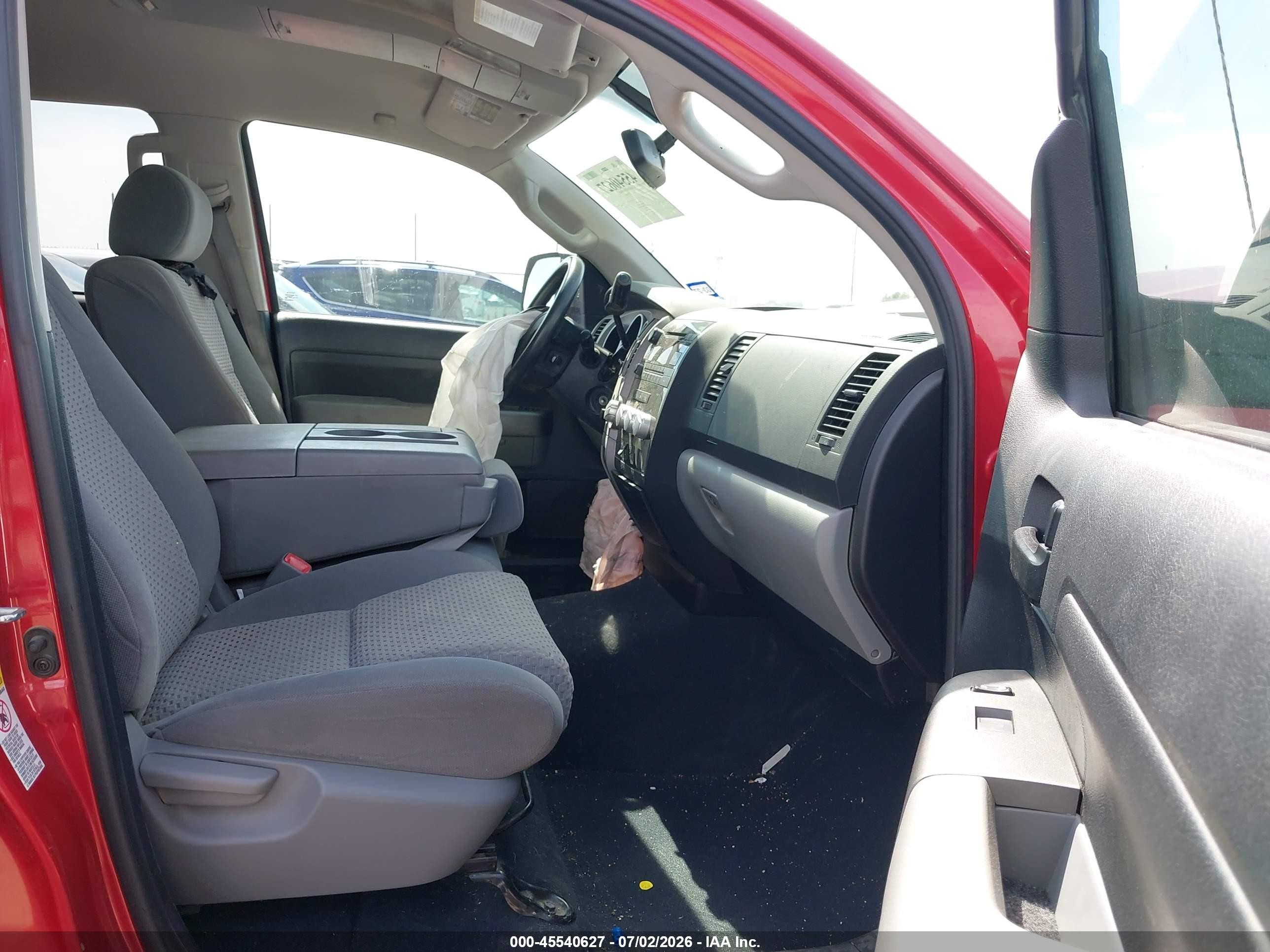 2012 Toyota Tundra Grade 4.6l V8 Red vin: 5TFEM5F1XCX036328