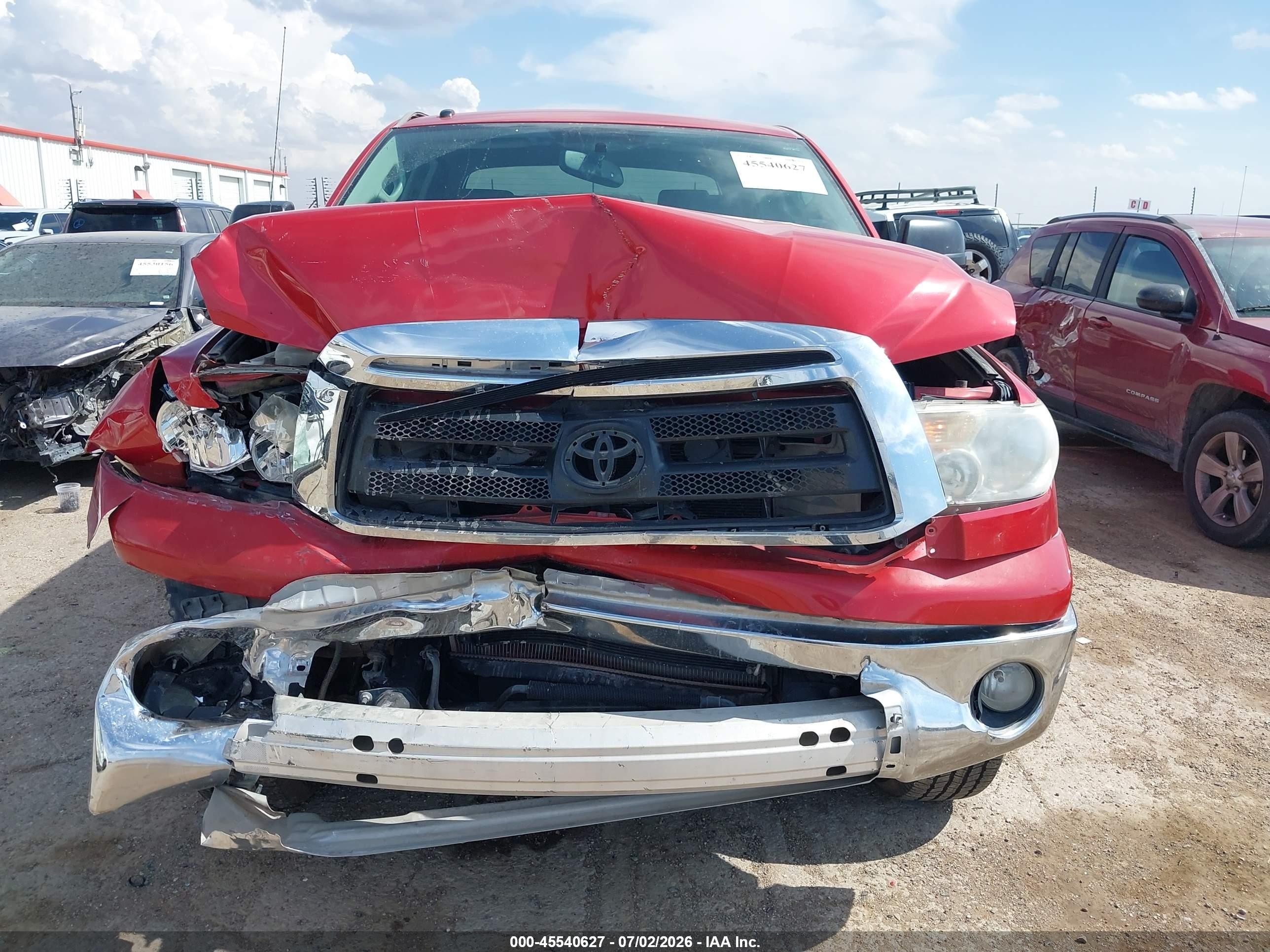 2012 Toyota Tundra Grade 4.6l V8 Red vin: 5TFEM5F1XCX036328