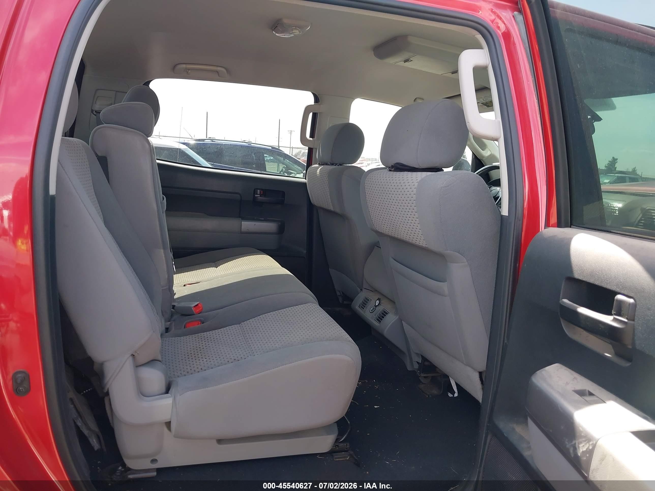 2012 Toyota Tundra Grade 4.6l V8 Red vin: 5TFEM5F1XCX036328