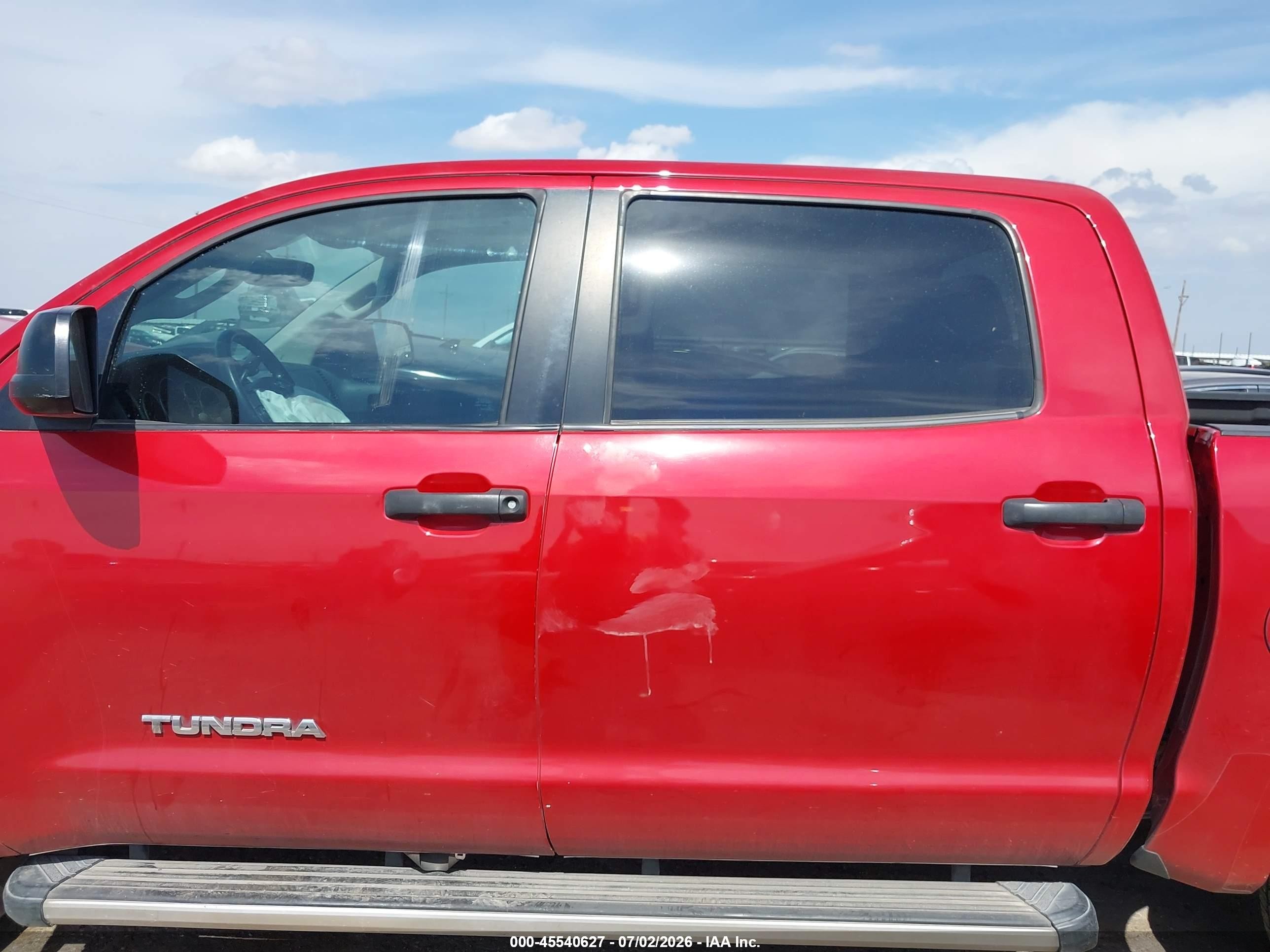 2012 Toyota Tundra Grade 4.6l V8 Red vin: 5TFEM5F1XCX036328
