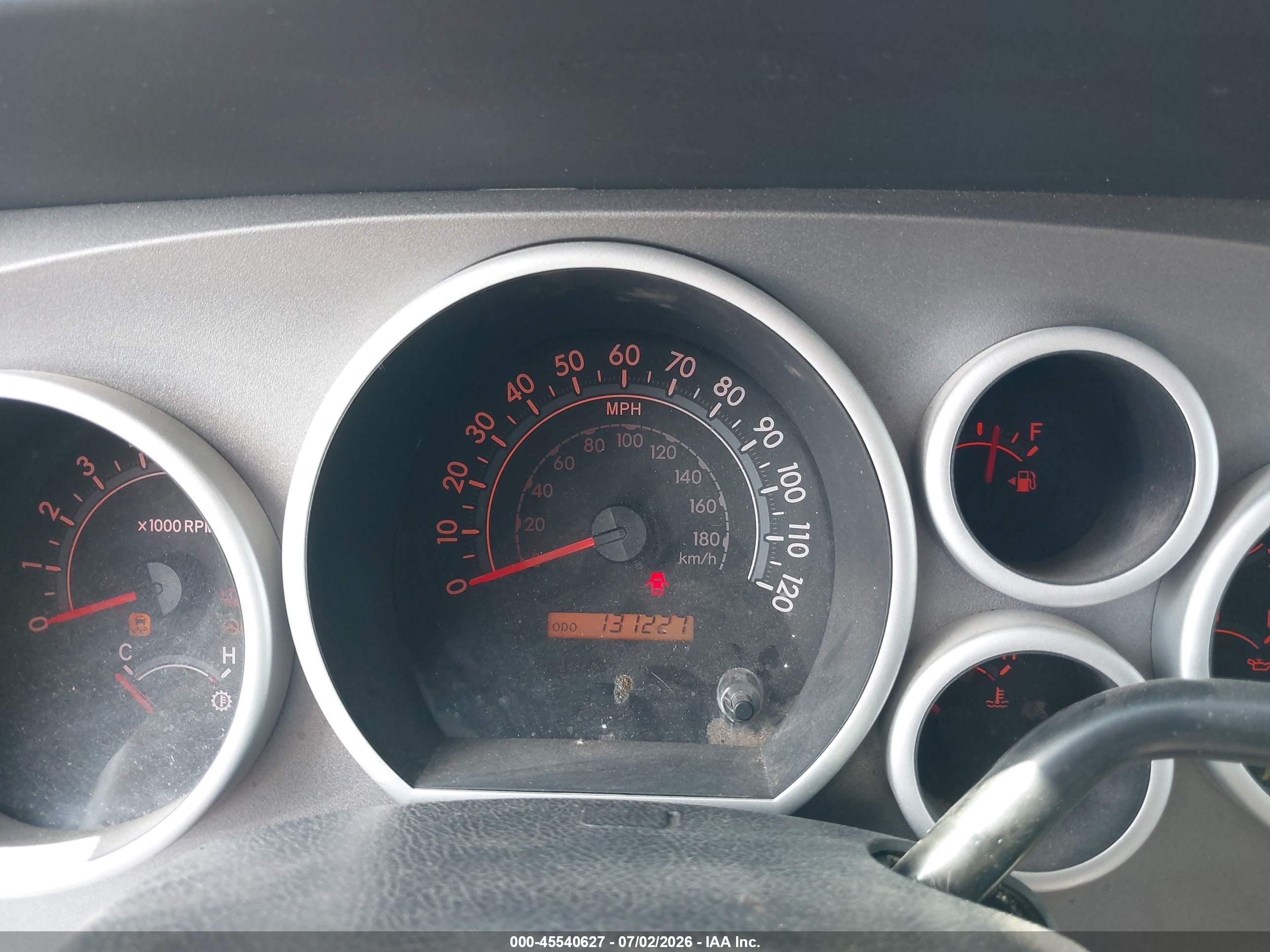 2012 Toyota Tundra Grade 4.6l V8 Red vin: 5TFEM5F1XCX036328