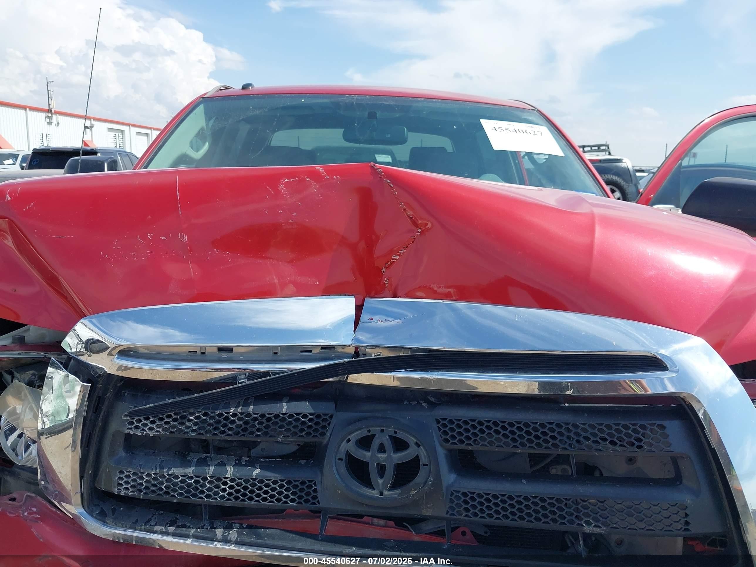2012 Toyota Tundra Grade 4.6l V8 Red vin: 5TFEM5F1XCX036328