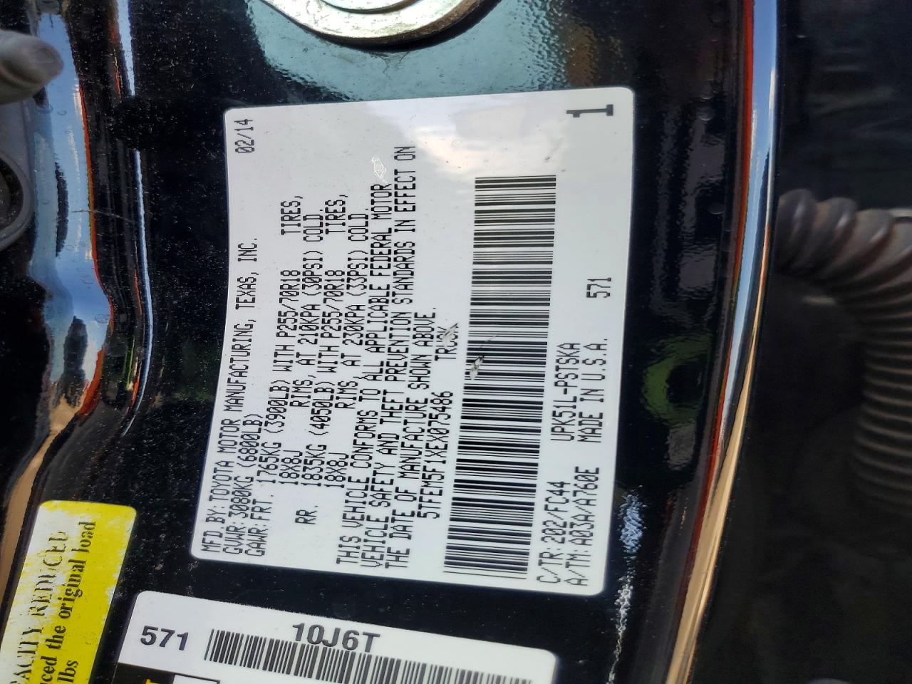 2014 Toyota Tundra Crewmax Sr5 Black vin: 5TFEM5F1XEX075486