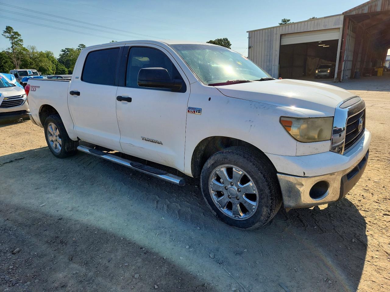 2007 Toyota Tundra Crewmax Sr5 White vin: 5TFEV54117X027474