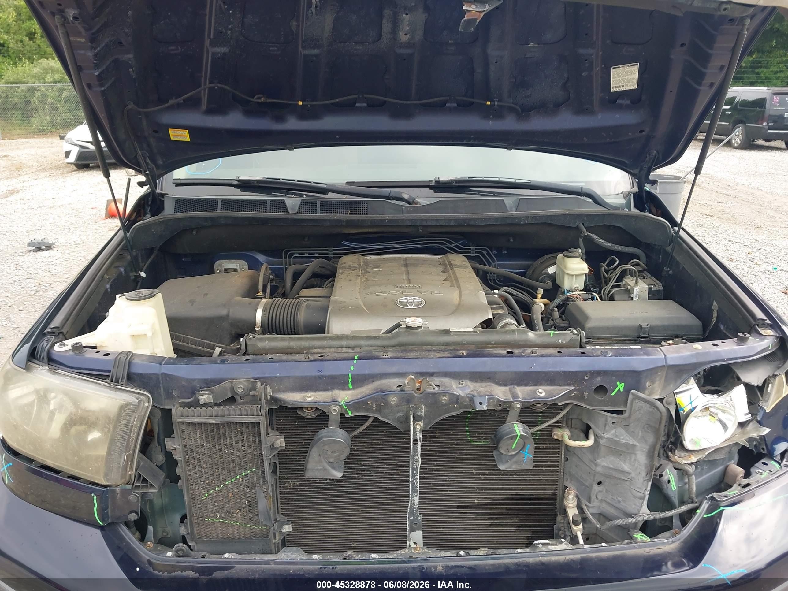 2008 Toyota Tundra Base 5.7l V8 Blue vin: 5TFEV54118X060640