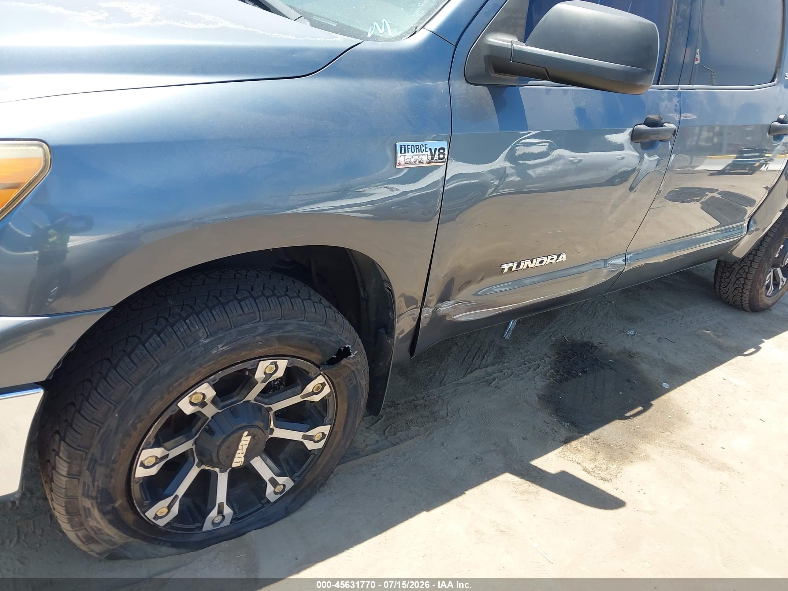 2008 Toyota Tundra Sr5 5.7l V8 Gray vin: 5TFEV54178X036908