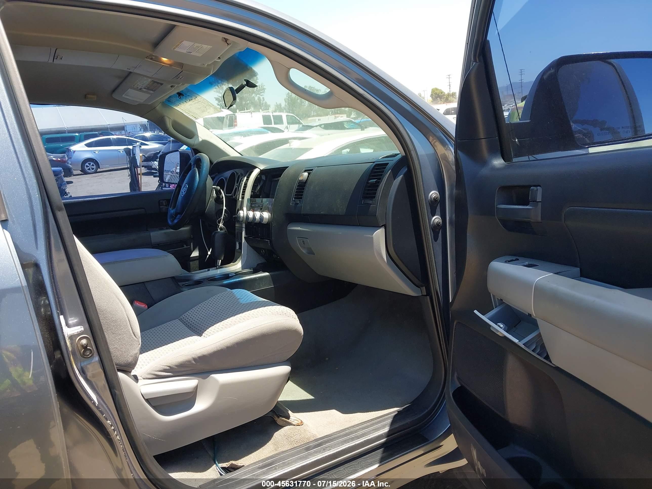 2008 Toyota Tundra Sr5 5.7l V8 Gray vin: 5TFEV54178X036908