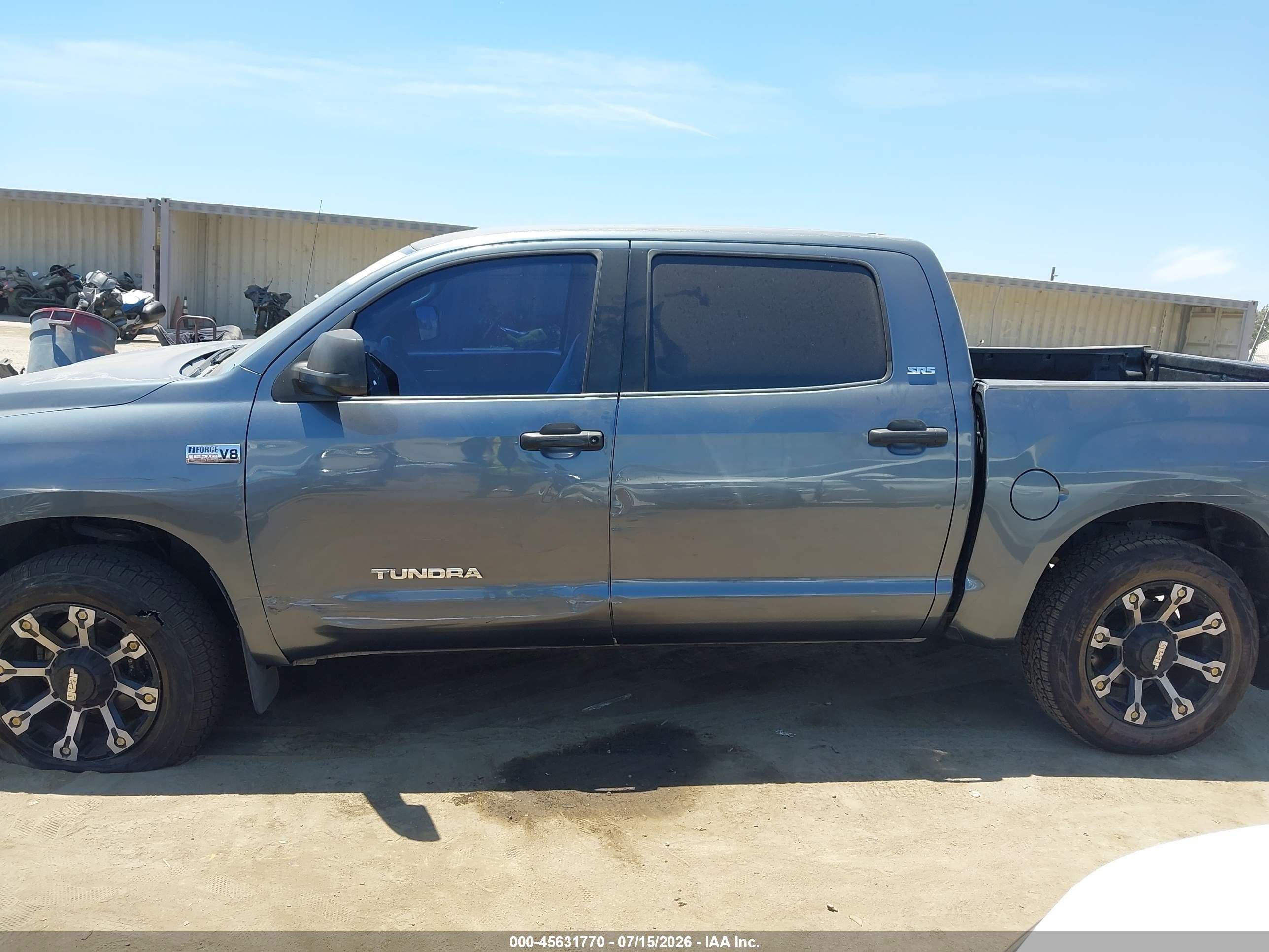 2008 Toyota Tundra Sr5 5.7l V8 Gray vin: 5TFEV54178X036908