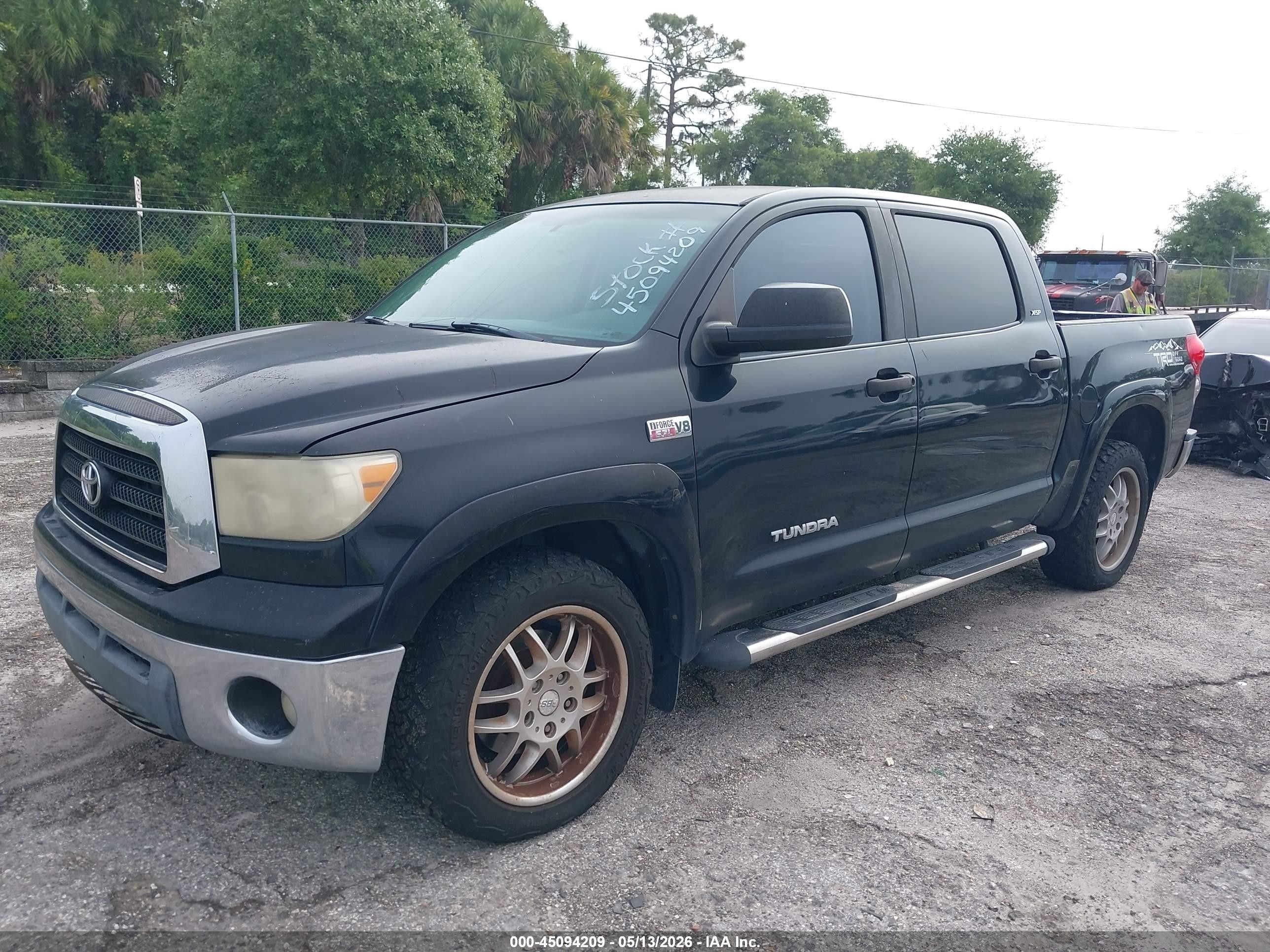 2008 Toyota Tundra Sr5 5.7l V8 Black vin: 5TFEV54188X056715