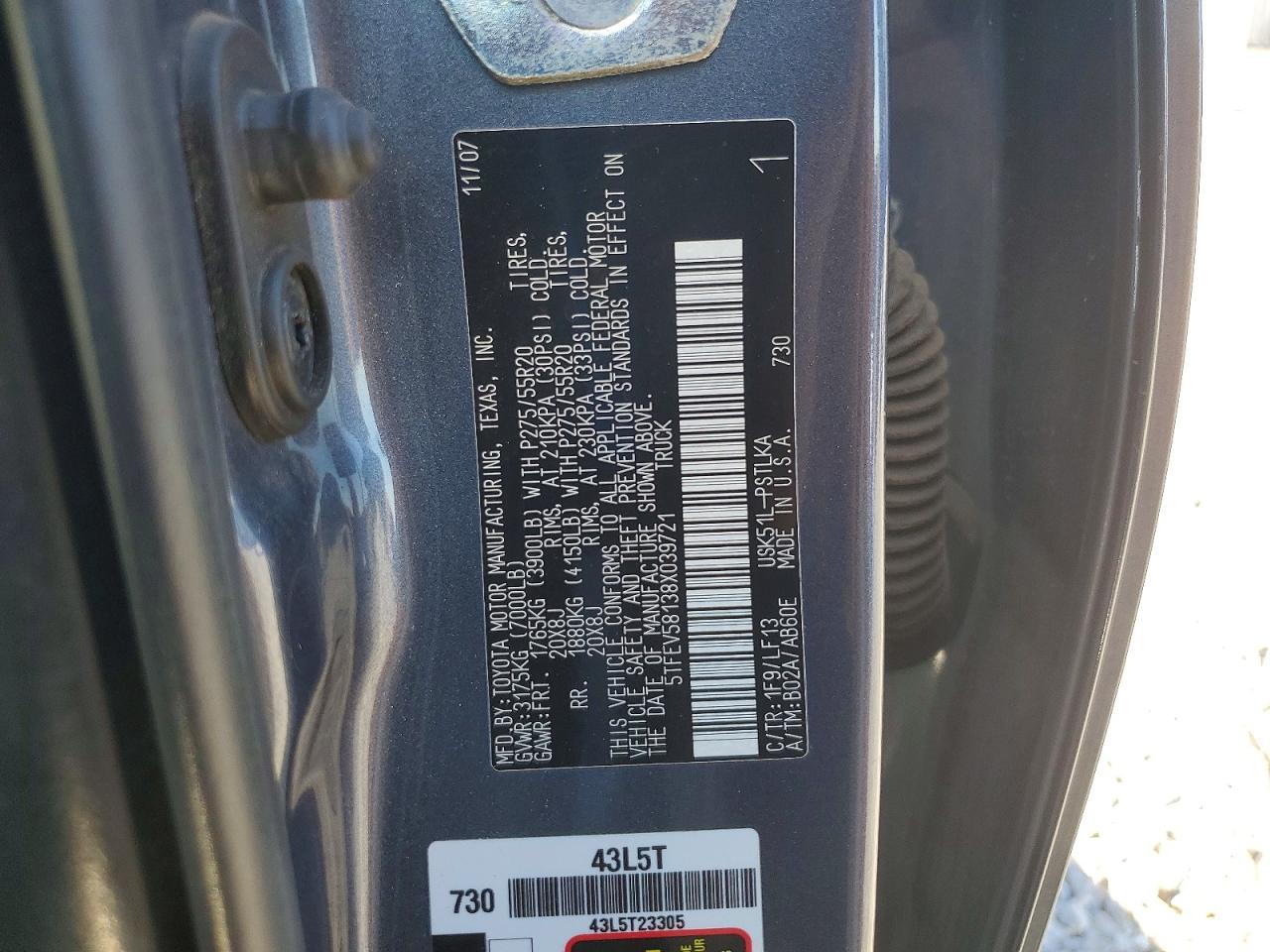 2008 Toyota Tundra Crewmax Limited Gray vin: 5TFEV58138X039721