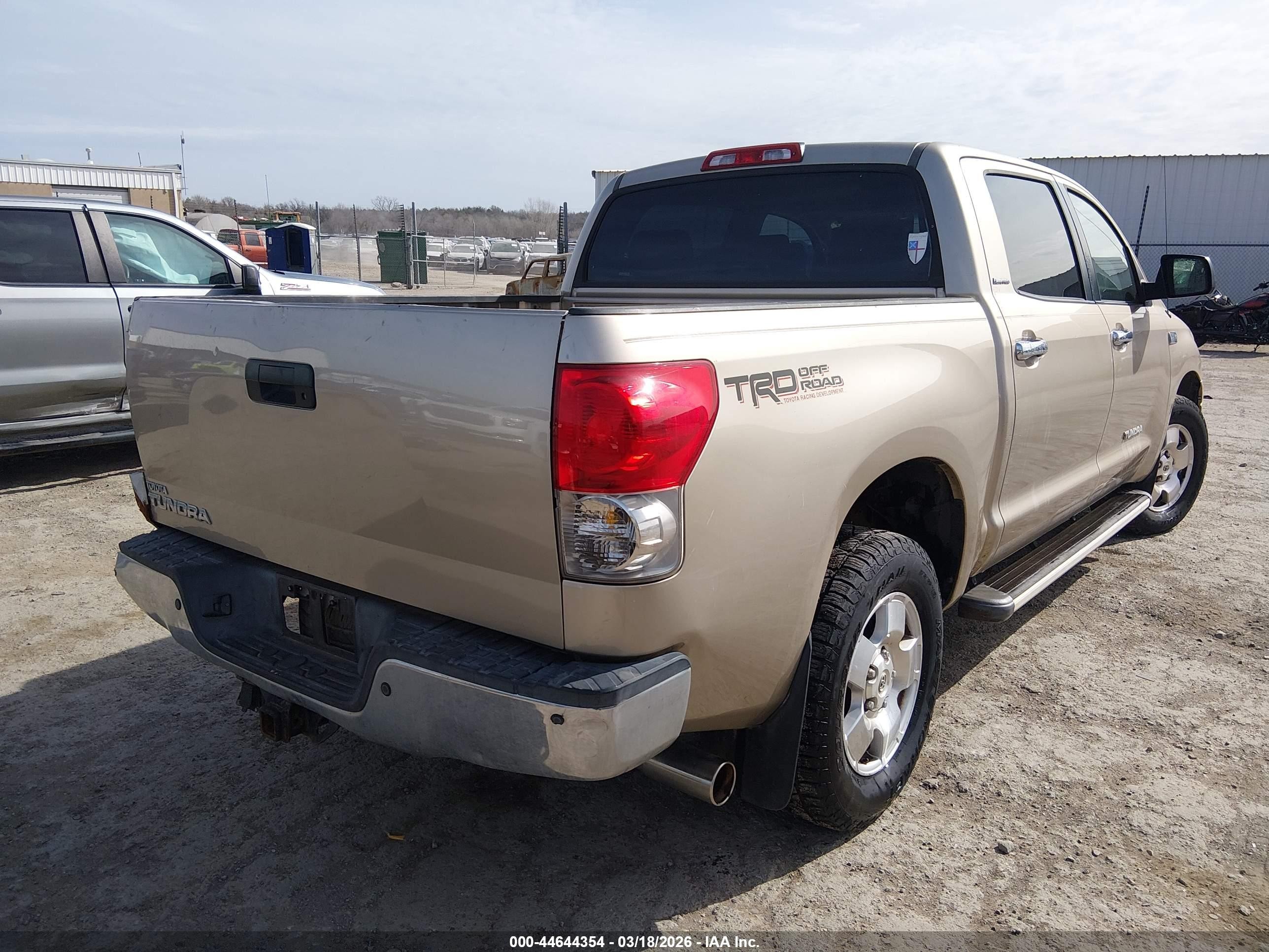2008 Toyota Tundra Limited 5.7l V8 Tan vin: 5TFEV58178X049880