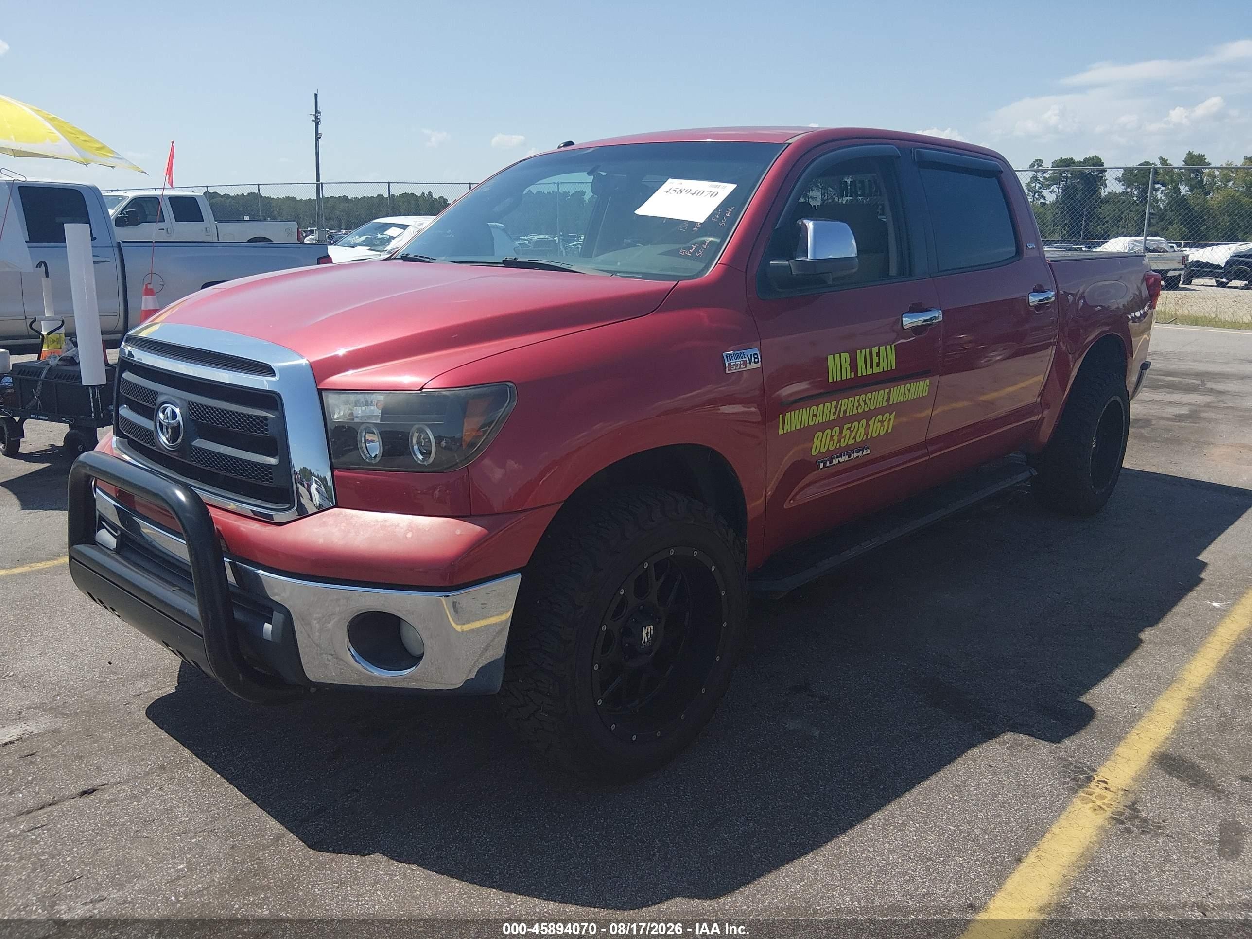 2013 Toyota Tundra Grade 5.7l V8 Red vin: 5TFEY5F10DX144611