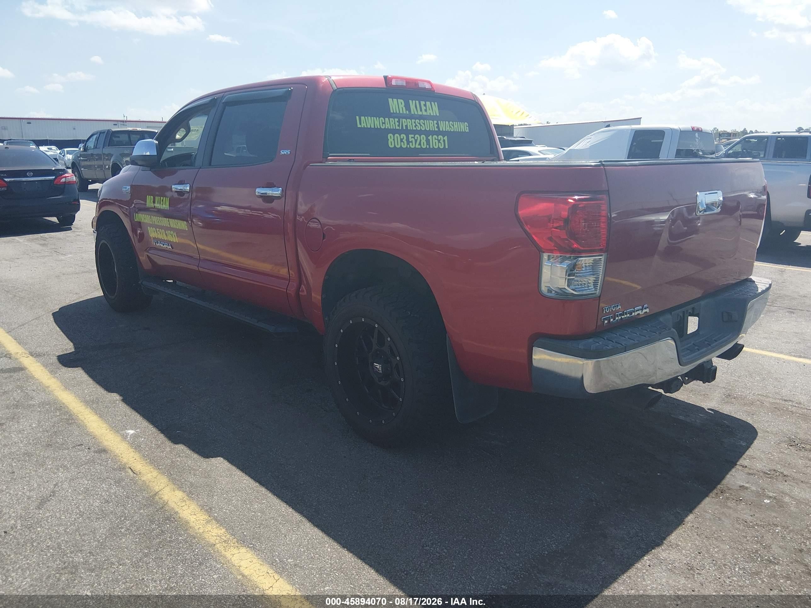 2013 Toyota Tundra Grade 5.7l V8 Red vin: 5TFEY5F10DX144611