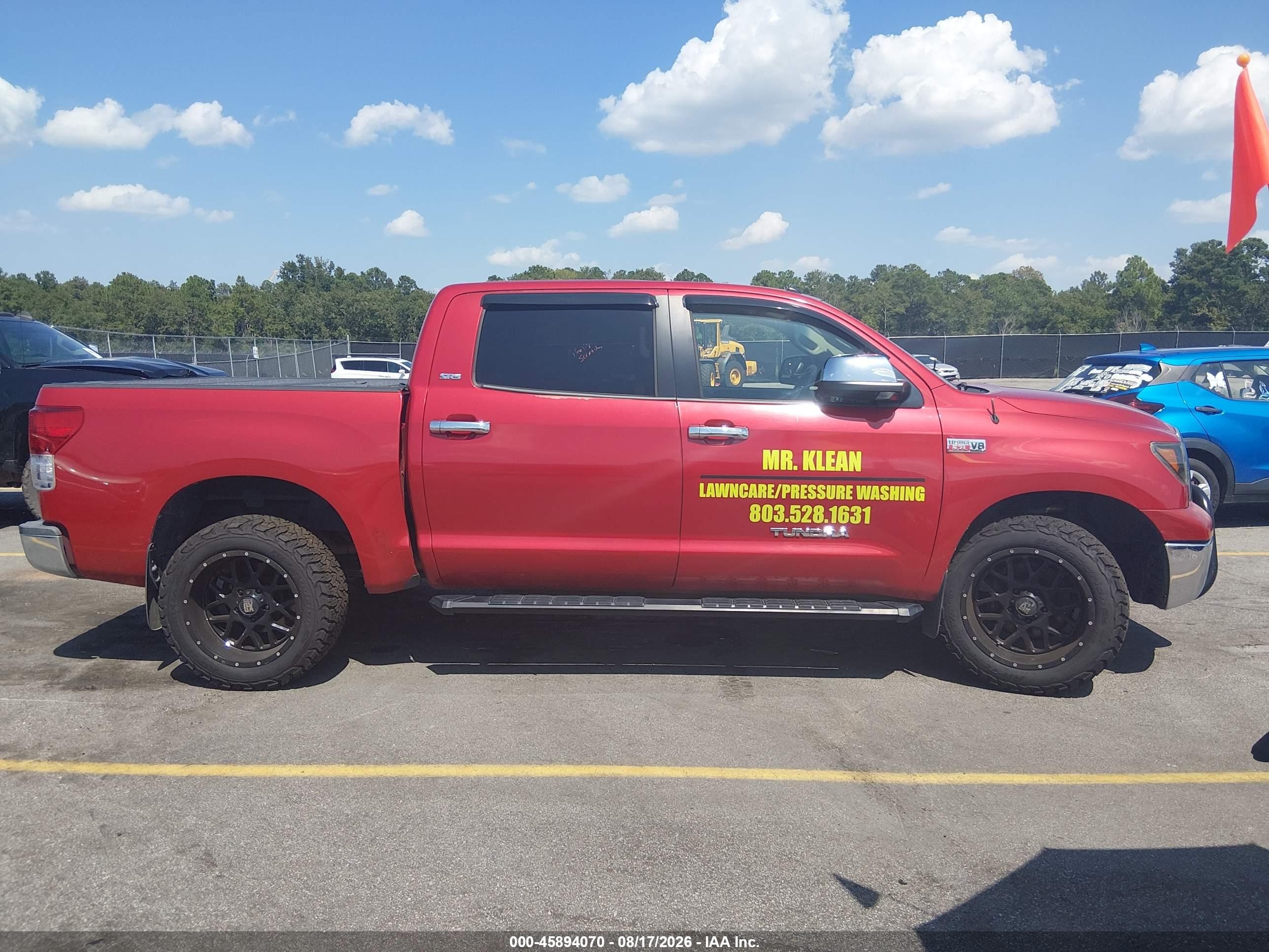 2013 Toyota Tundra Grade 5.7l V8 Red vin: 5TFEY5F10DX144611