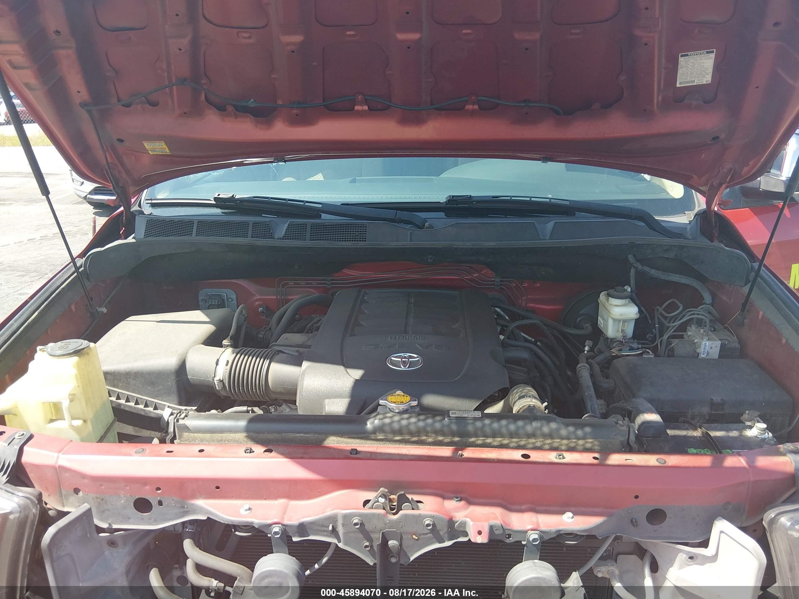 2013 Toyota Tundra Grade 5.7l V8 Red vin: 5TFEY5F10DX144611