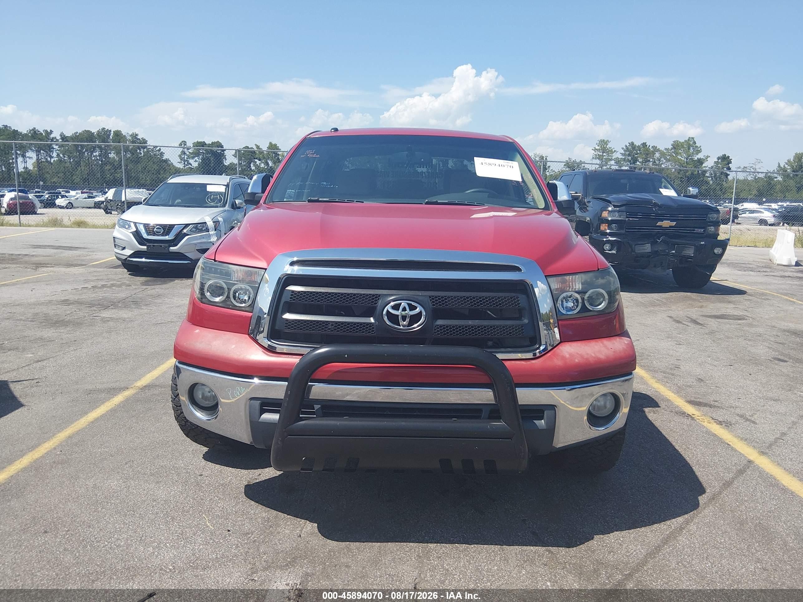 2013 Toyota Tundra Grade 5.7l V8 Red vin: 5TFEY5F10DX144611