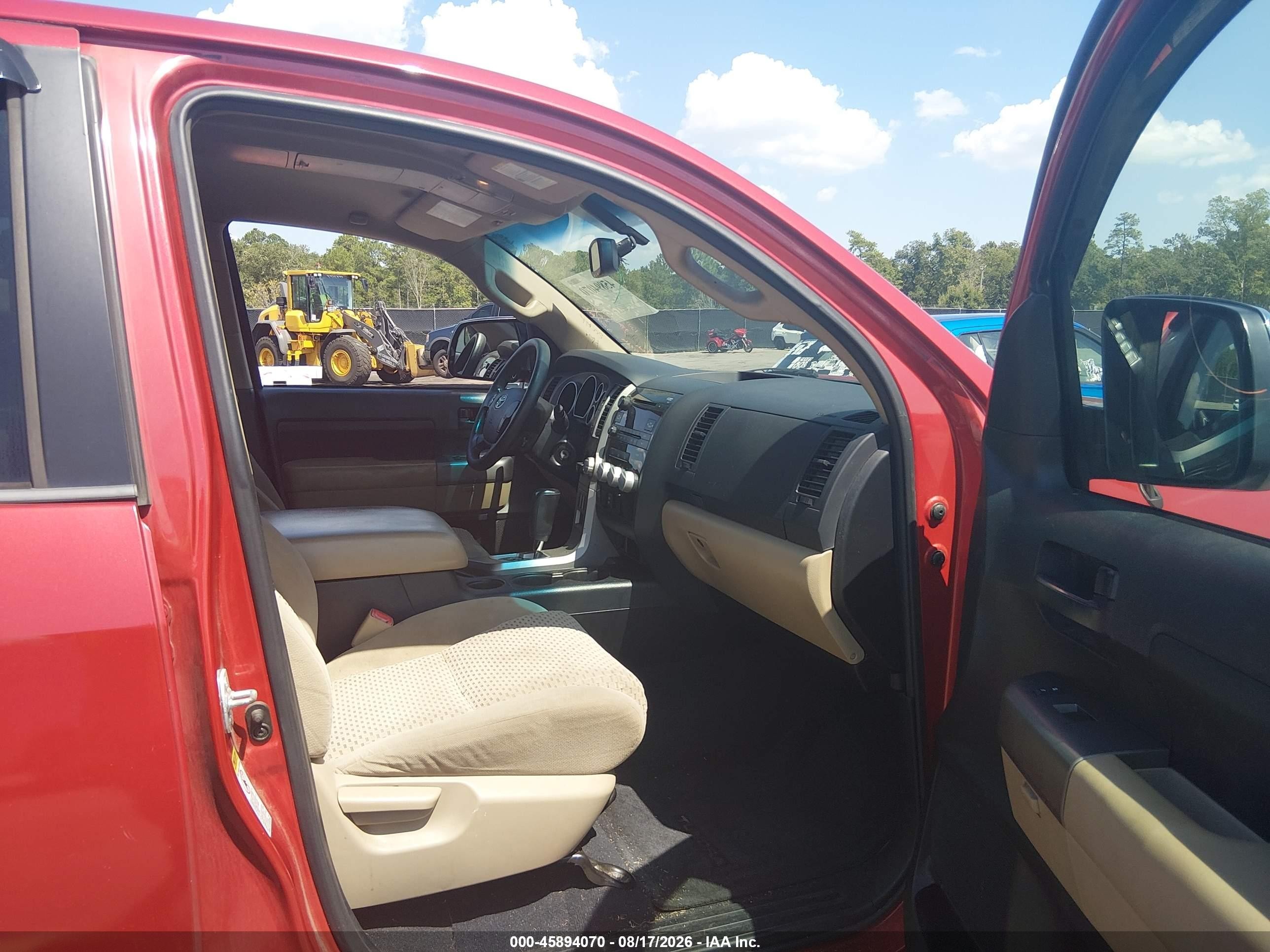 2013 Toyota Tundra Grade 5.7l V8 Red vin: 5TFEY5F10DX144611